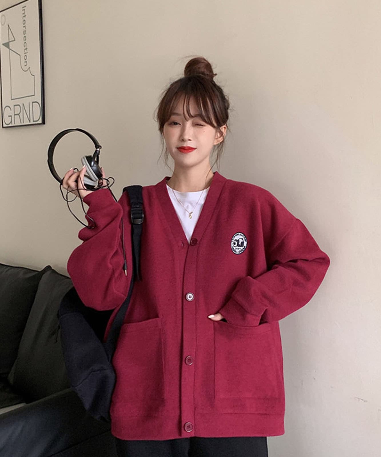 DEVICE select ミニワッペン シンプル カーディガン メンズ レディース ユニセックス