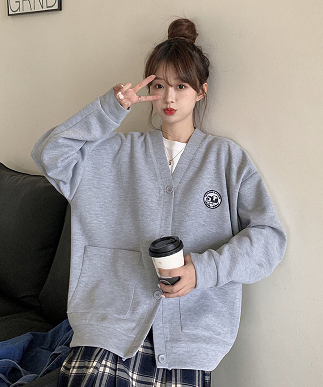 DEVICE select ミニワッペン シンプル カーディガン メンズ レディース ユニセックス