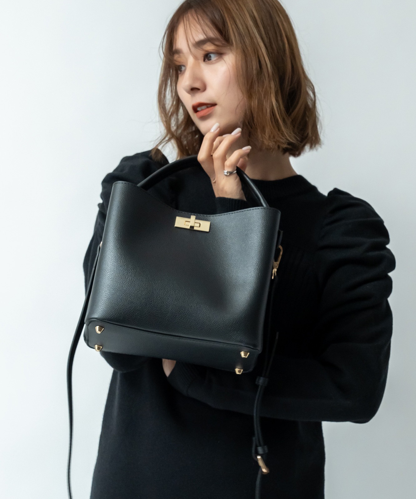 Rename 】 ワンハンドル 2way ハンドバッグ ショルダーバッグ