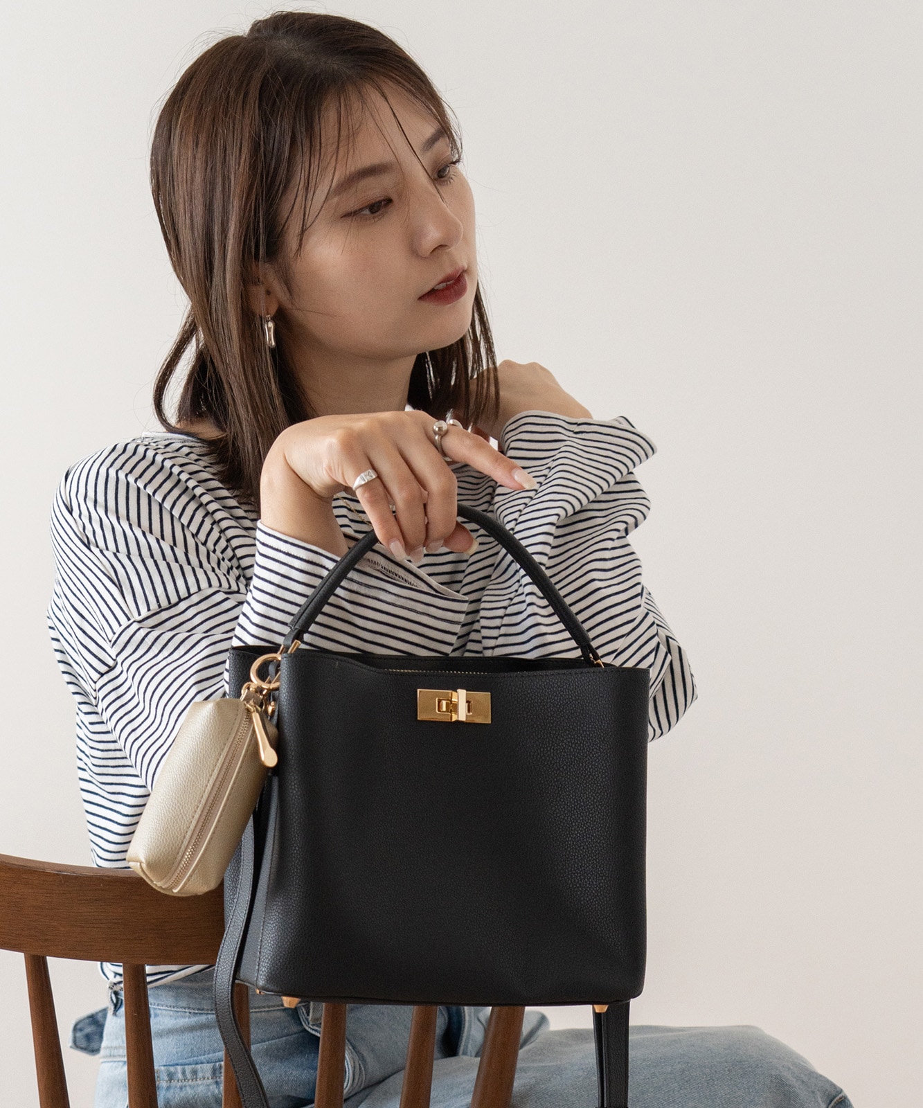 Rename 】 ワンハンドル 2way ハンドバッグ ショルダーバッグ