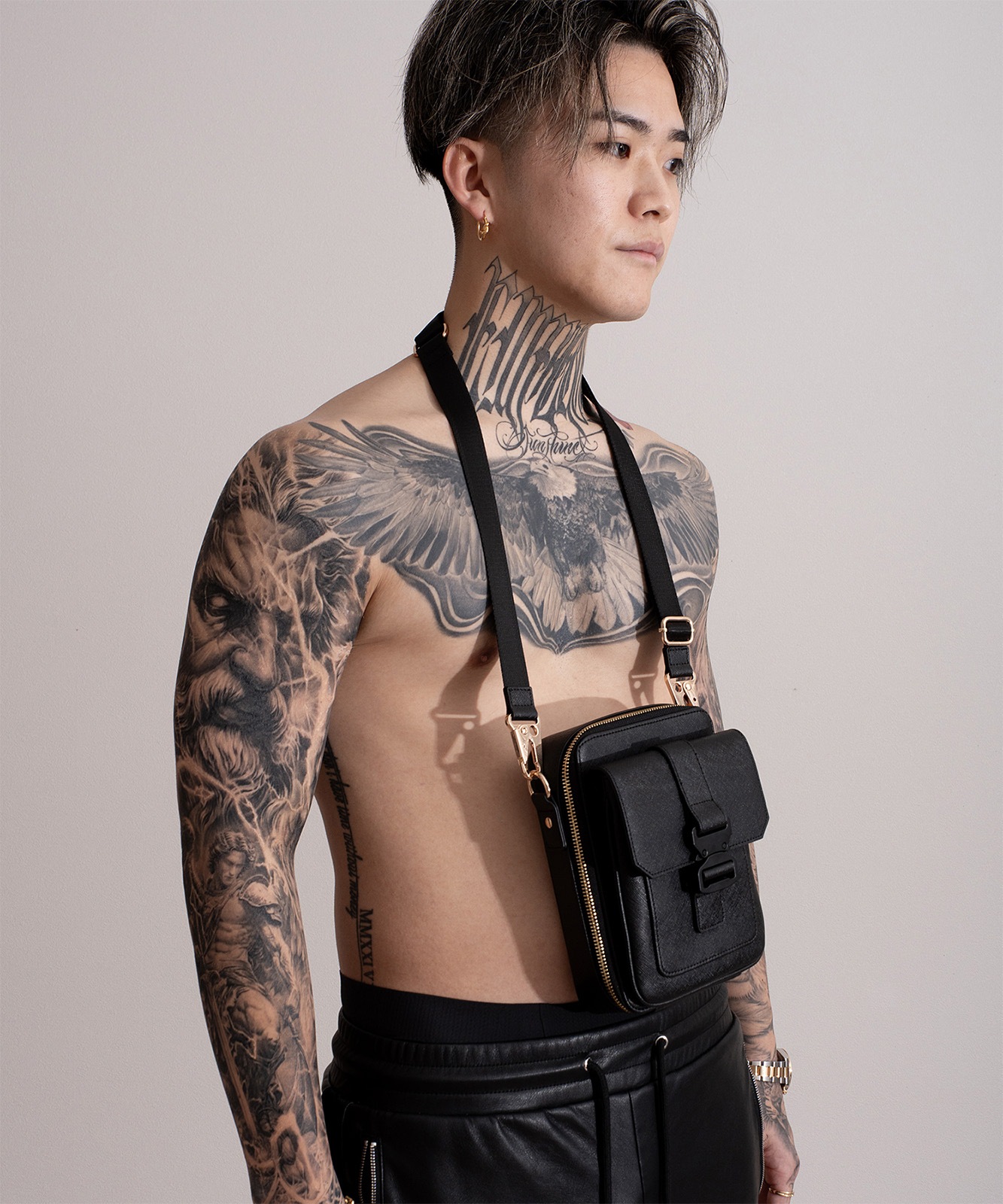 DEVICE × GOUKIコラボ】ゴールドカラーバックル ショルダーバッグ DSG25072