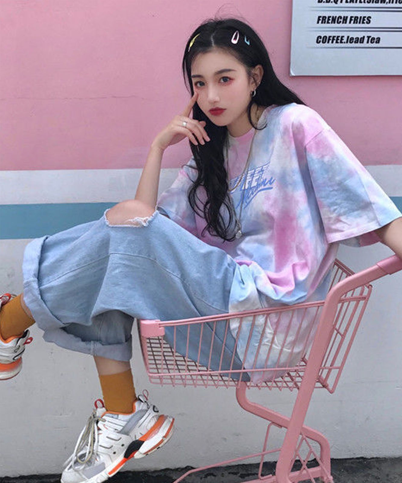 DEVICE select パステルカラー タイダイ柄Tシャツ メンズ レディース