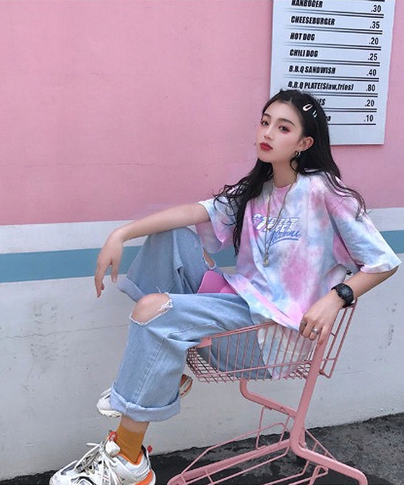 DEVICE select パステルカラー タイダイ柄Tシャツ メンズ レディース