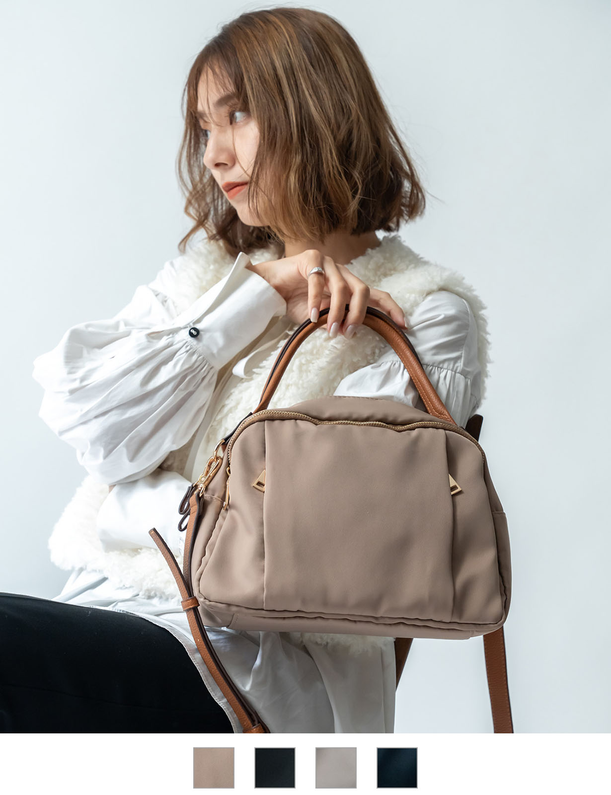 Rename ナイロン 2way ハンドバッグ 