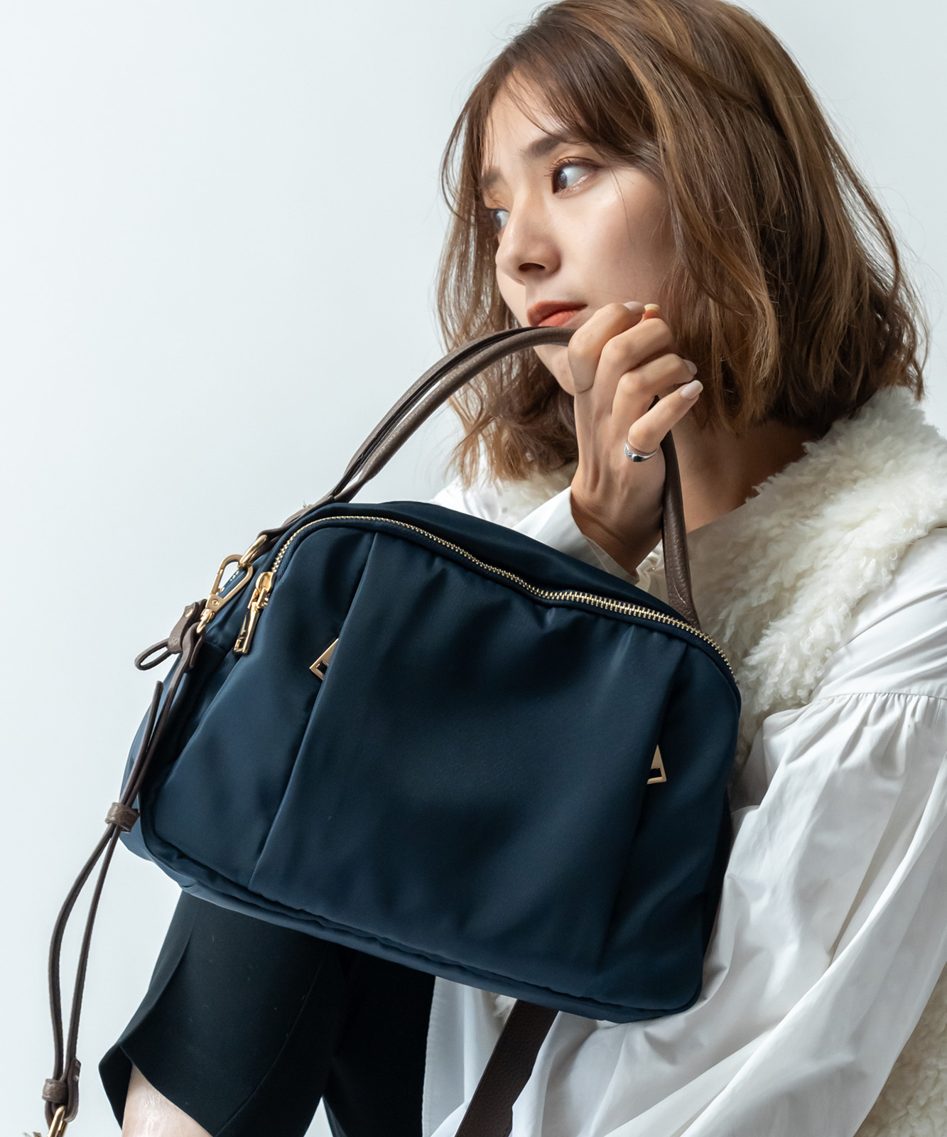 Rename ナイロン 2way ハンドバッグ 