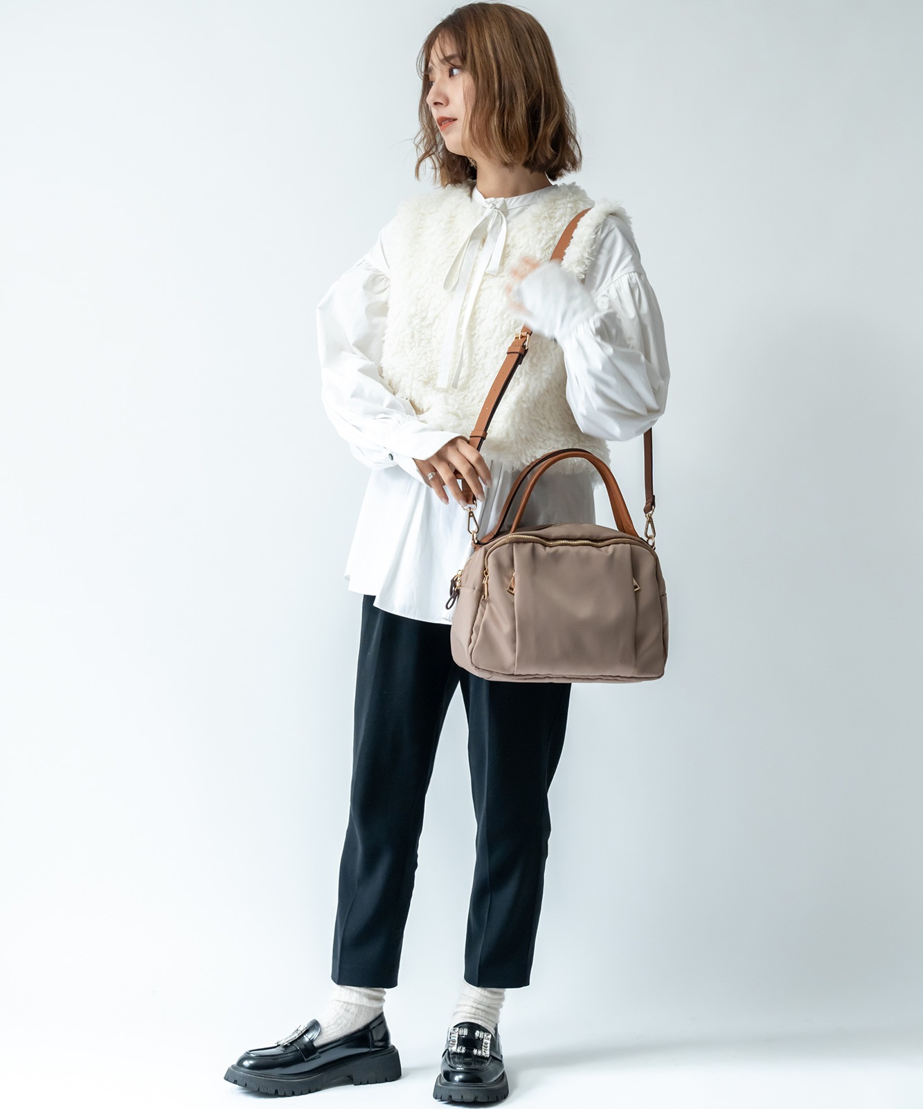 Rename ナイロン 2way ハンドバッグ 