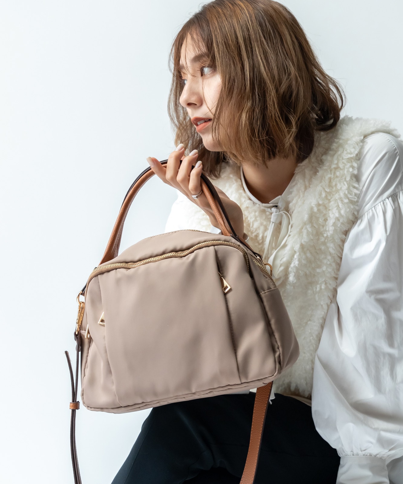 Rename ナイロン 2way ハンドバッグ 