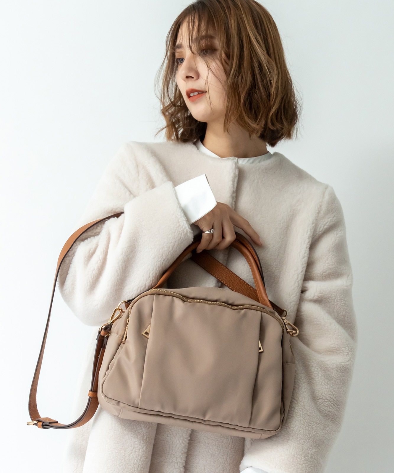 Rename ナイロン 2way ハンドバッグ 