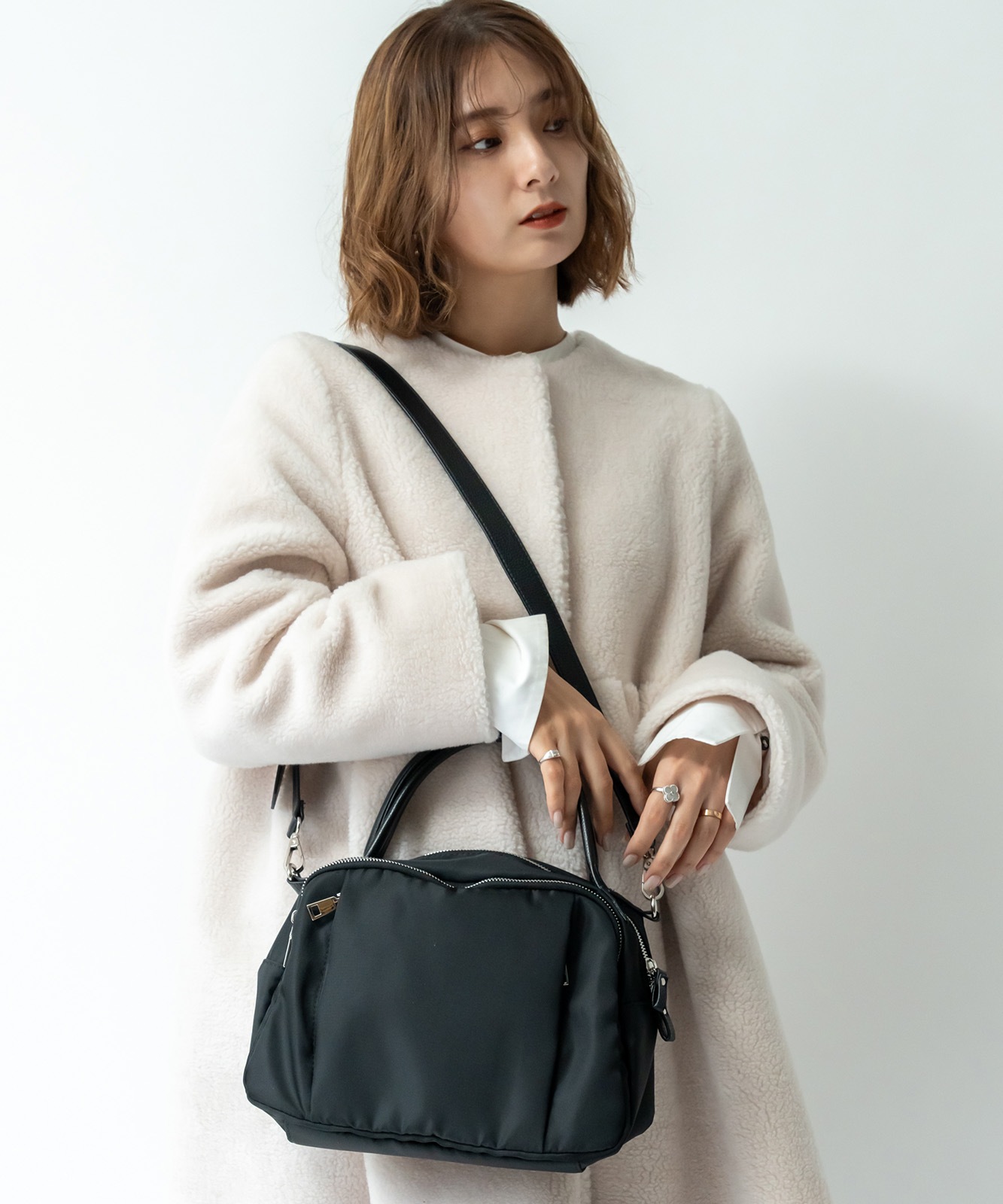 Rename ナイロン 2way ハンドバッグ 