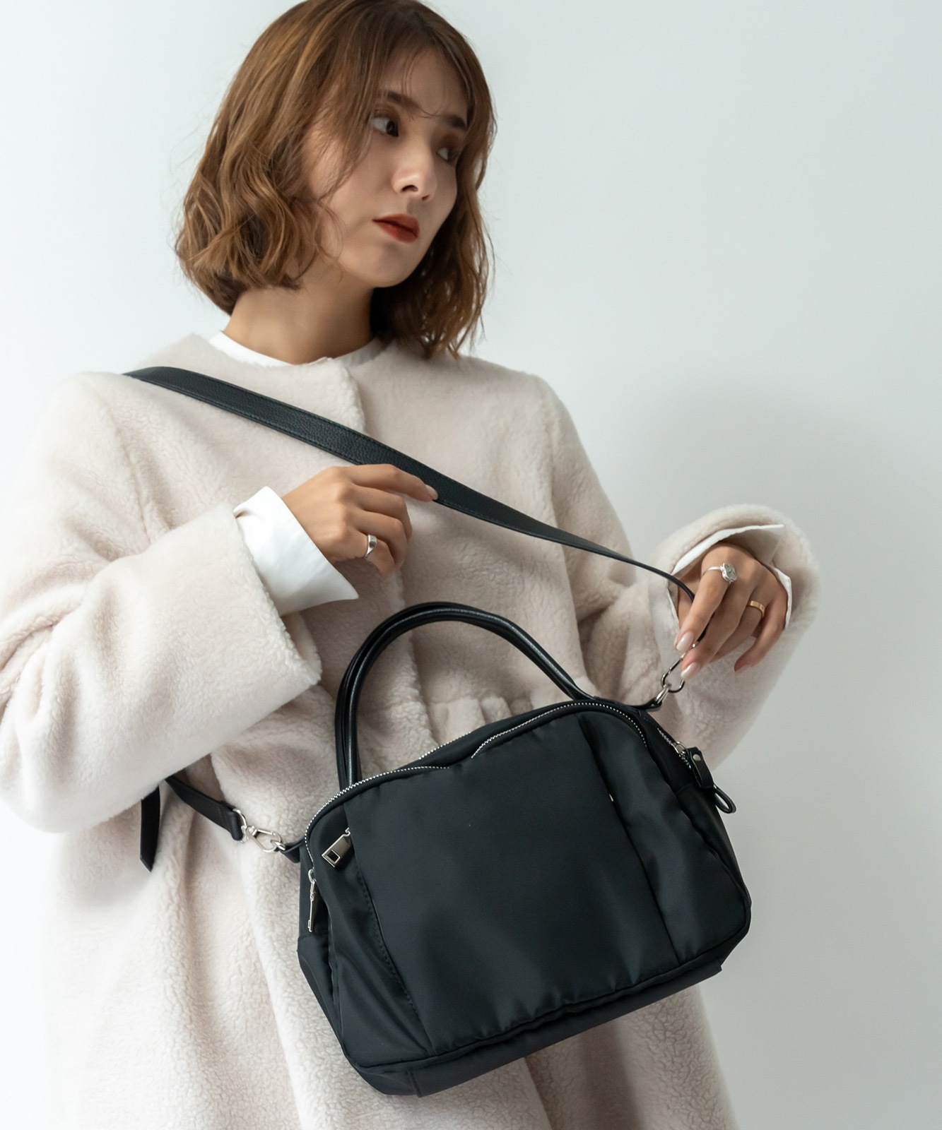 Rename ナイロン 2way ハンドバッグ 