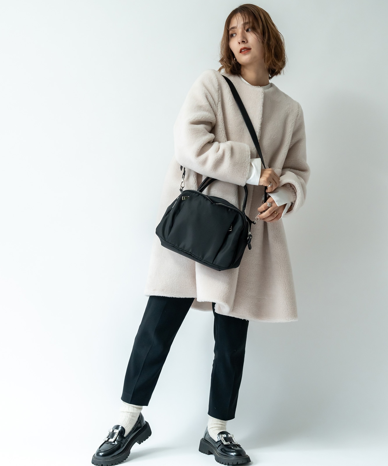 Rename ナイロン 2way ハンドバッグ 