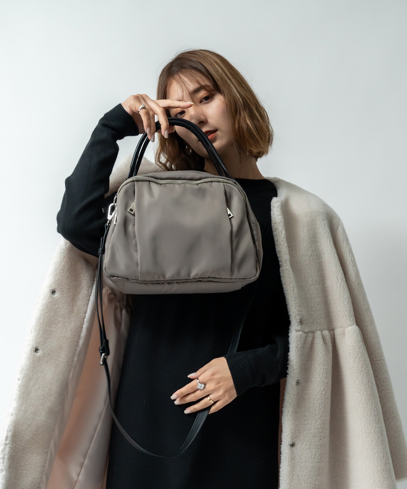 Rename ナイロン 2way ハンドバッグ 