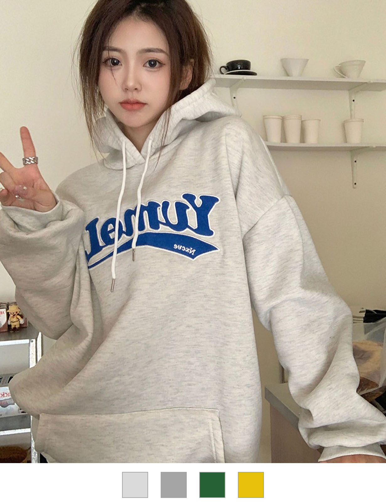 DEVICE select 韓国風ビッグシルエット カレッジロゴ フーディー スウェット パーカー メンズ レディース ユニセックス