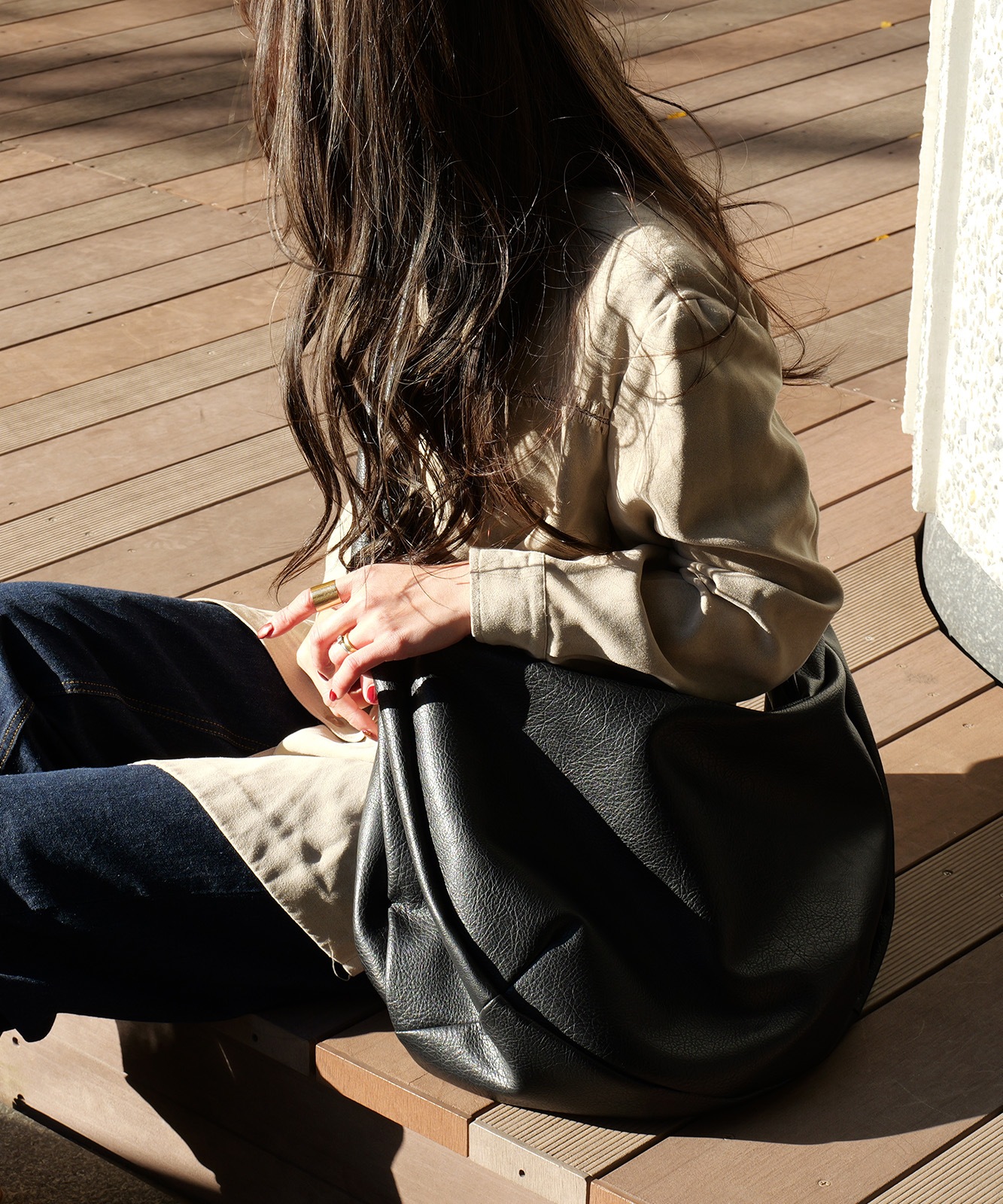 【 DEVICE 】 PU レザー ビッグ ショルダーバッグ メンズ レディース ユニセックス DSG25039