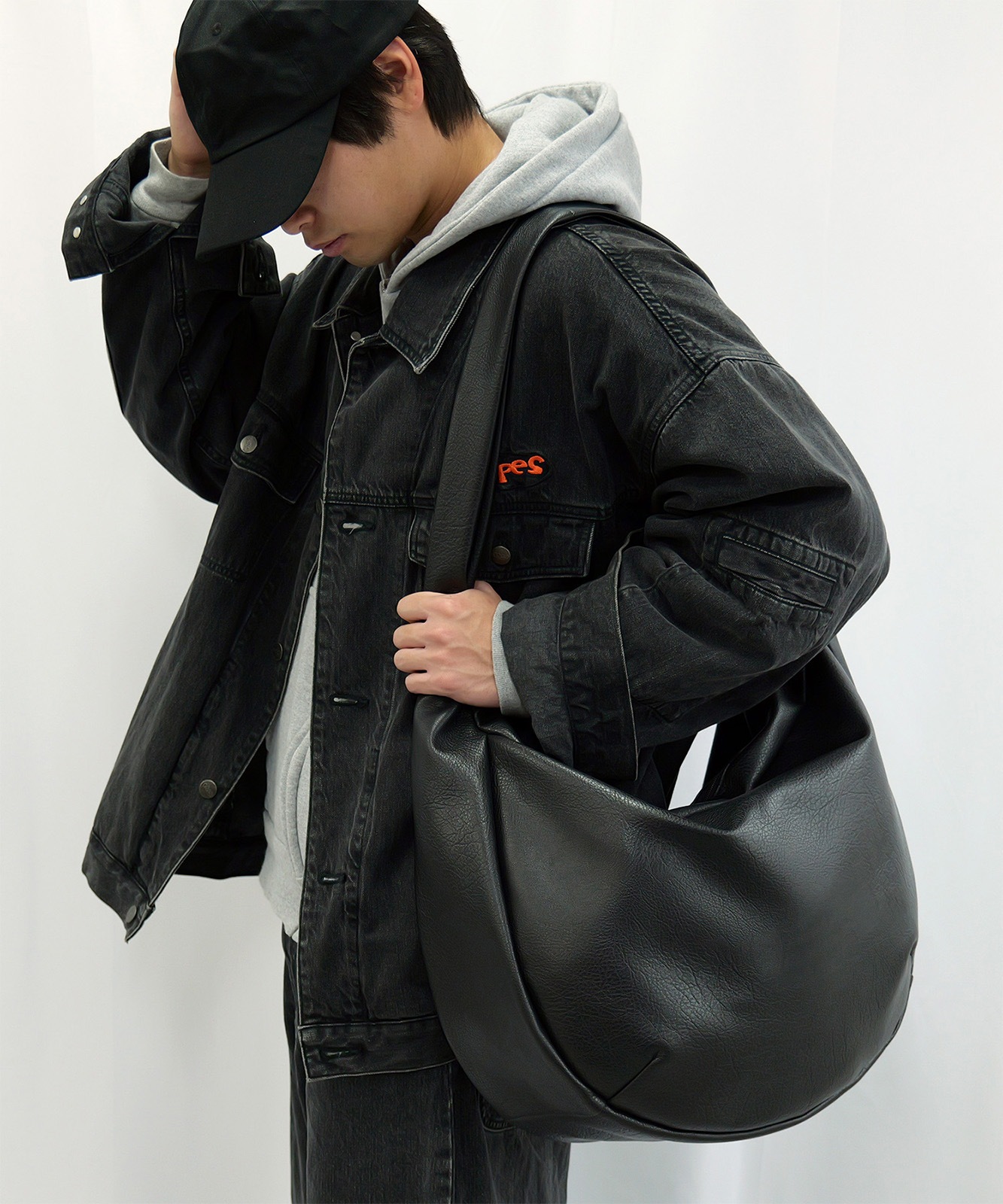 【 DEVICE 】 PU レザー ビッグ ショルダーバッグ メンズ レディース ユニセックス DSG25039