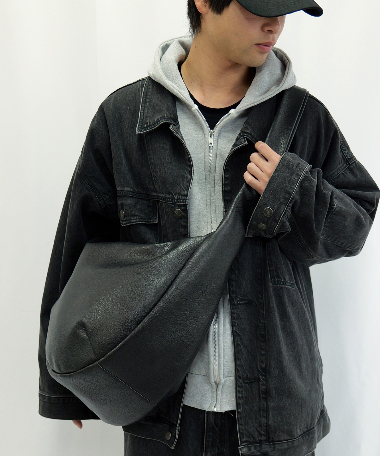 【 DEVICE 】 PU レザー ビッグ ショルダーバッグ メンズ レディース ユニセックス DSG25039