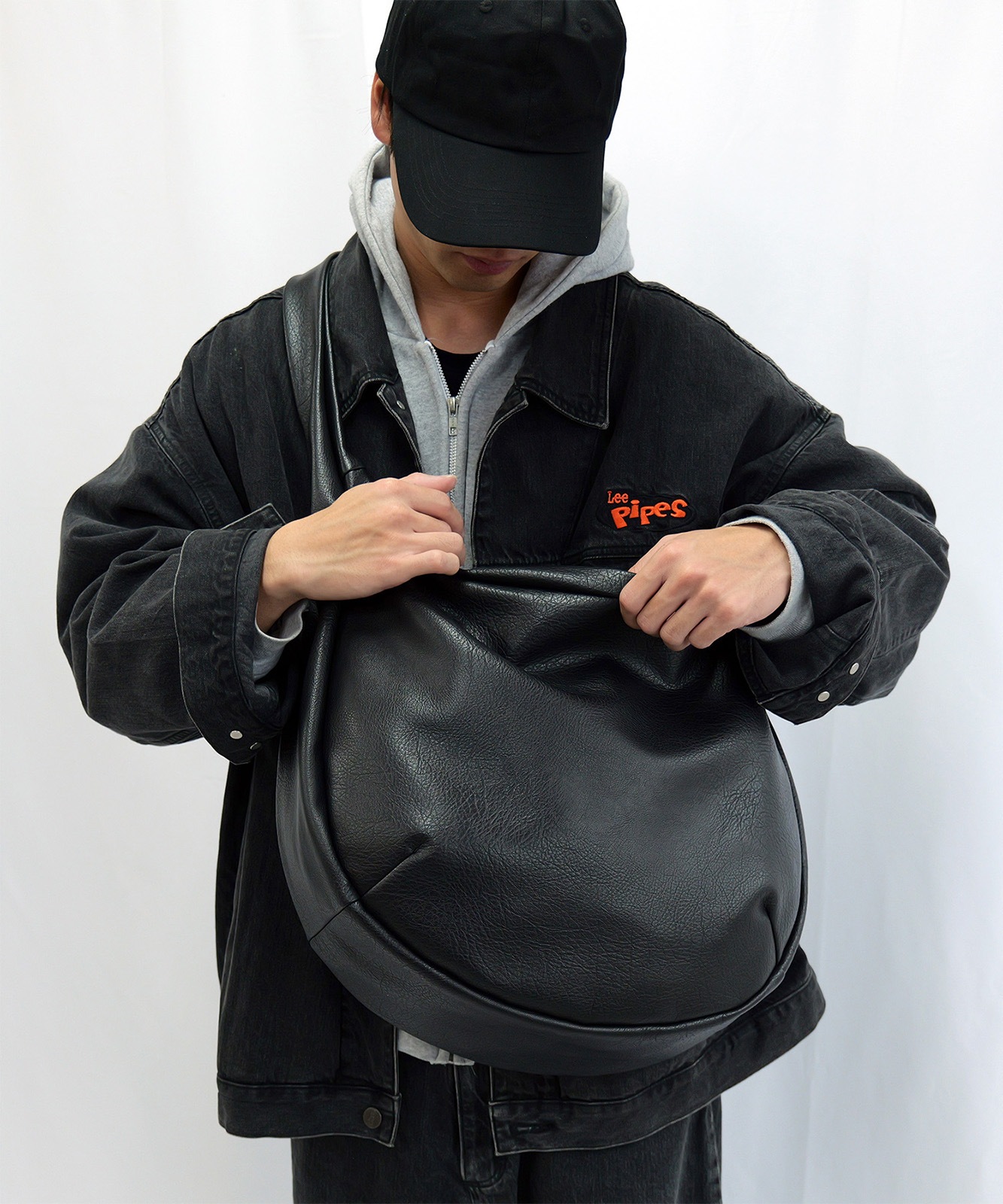 【 DEVICE 】 PU レザー ビッグ ショルダーバッグ メンズ レディース ユニセックス DSG25039