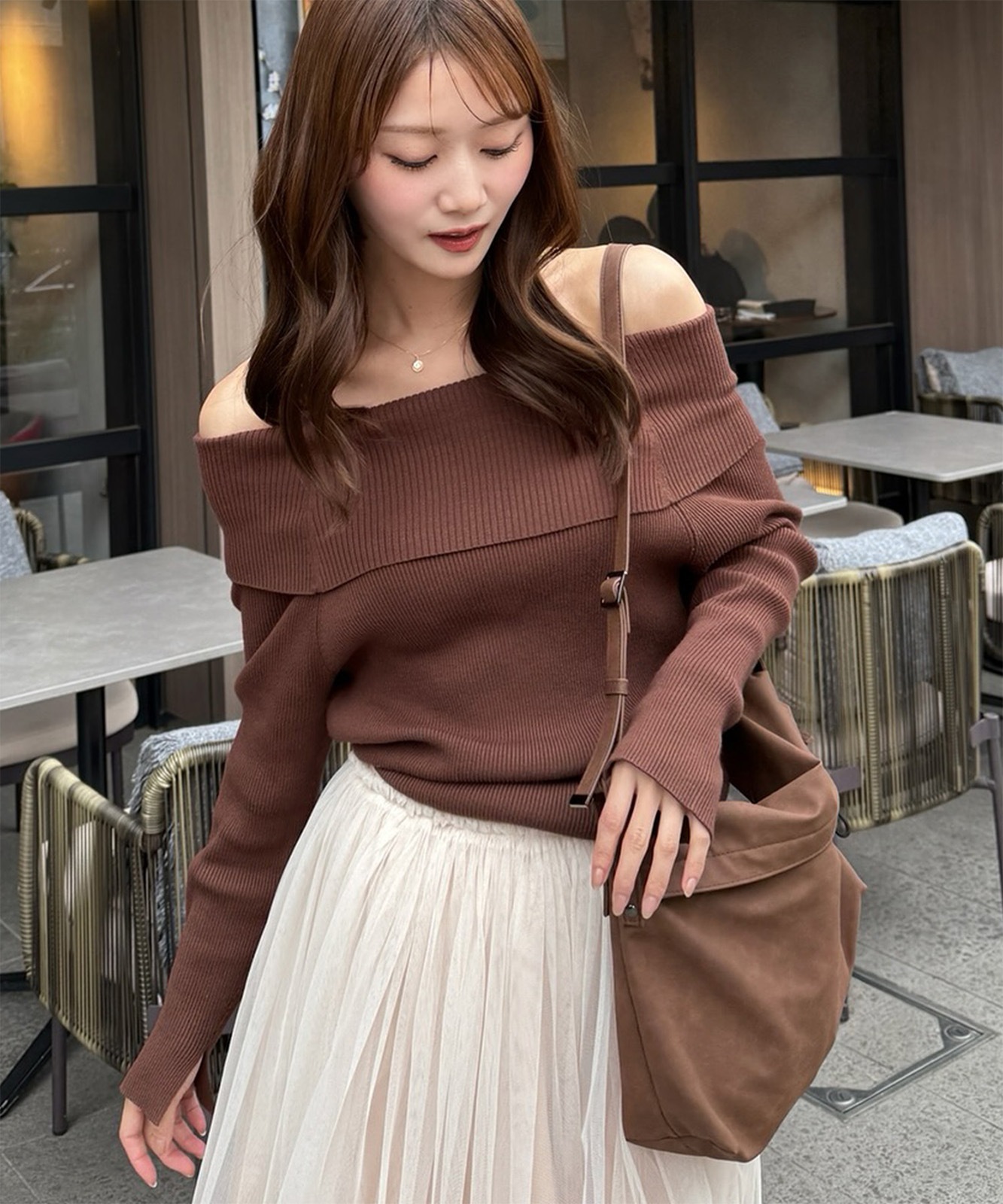 【 DEVICE 】 シャロウフラップ ショルダーバッグ 横長 斜めがけバッグ 合皮 フェイクレザー 軽量 大人カジュアル ヴィンテージライク トレンドバッグ メンズ レディース ユニセックス DSG25138