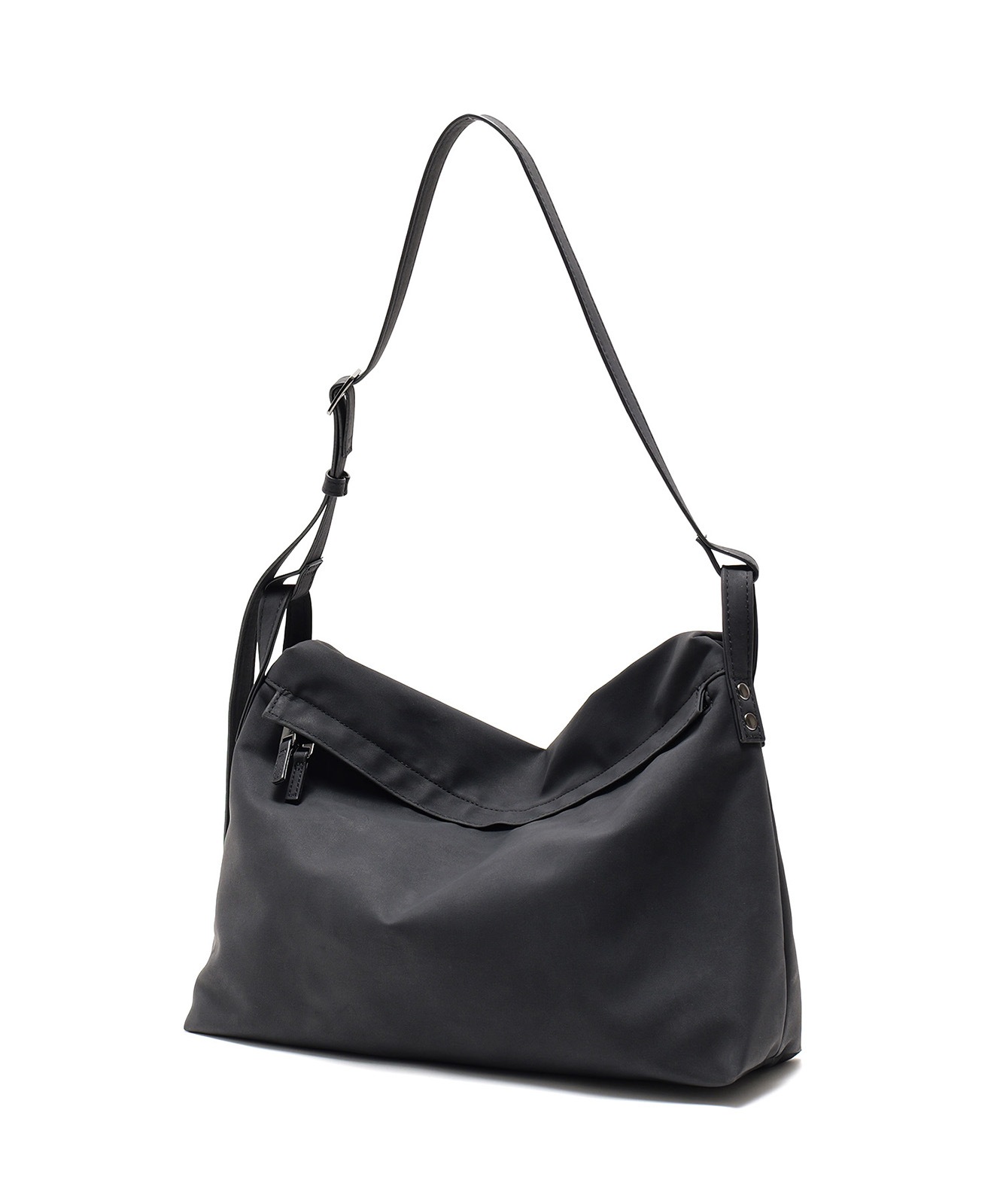 【 DEVICE 】 シャロウフラップ ショルダーバッグ 横長 斜めがけバッグ 合皮 フェイクレザー 軽量 大人カジュアル ヴィンテージライク トレンドバッグ メンズ レディース ユニセックス DSG25138