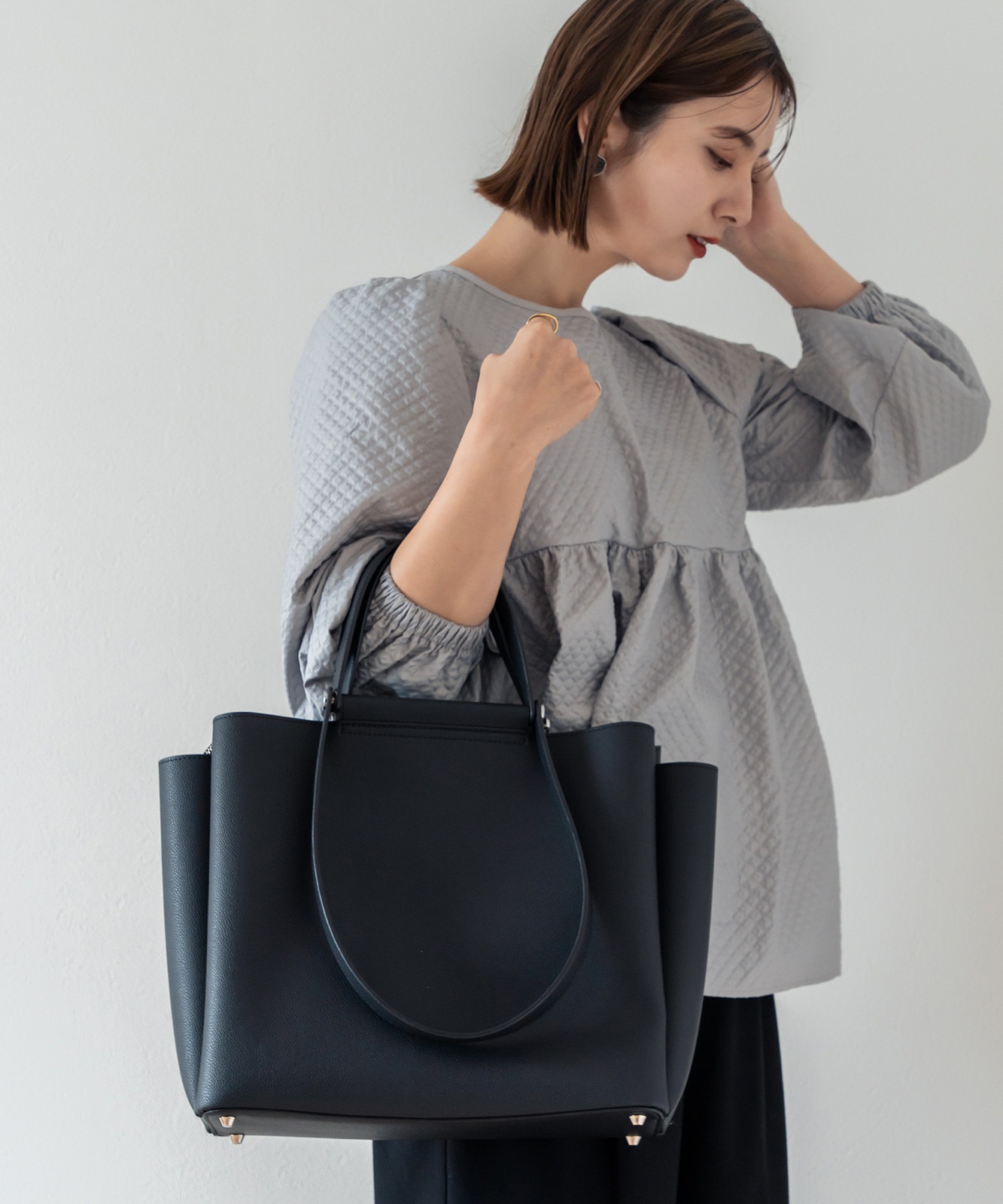 【 Rename 】 ダブルハンドル 2way トートバッグ レディース ブランド おしゃれ 通勤 ビジネス 学生 ママ 旅行 カジュアル きれいめ オフィスカジュアル RTG24046