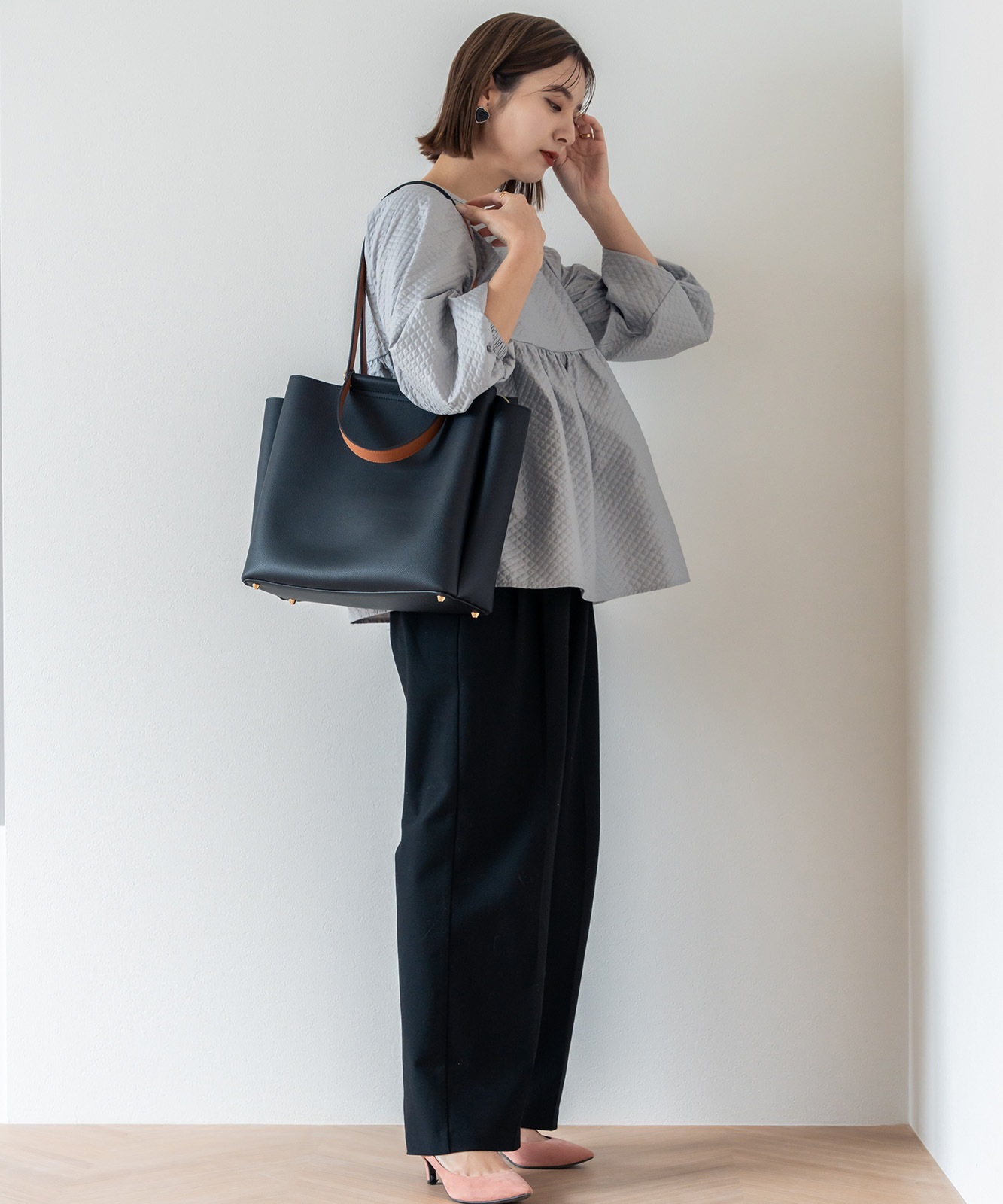 【 Rename 】 ダブルハンドル 2way トートバッグ レディース ブランド おしゃれ 通勤 ビジネス 学生 ママ 旅行 カジュアル きれいめ オフィスカジュアル RTG24046