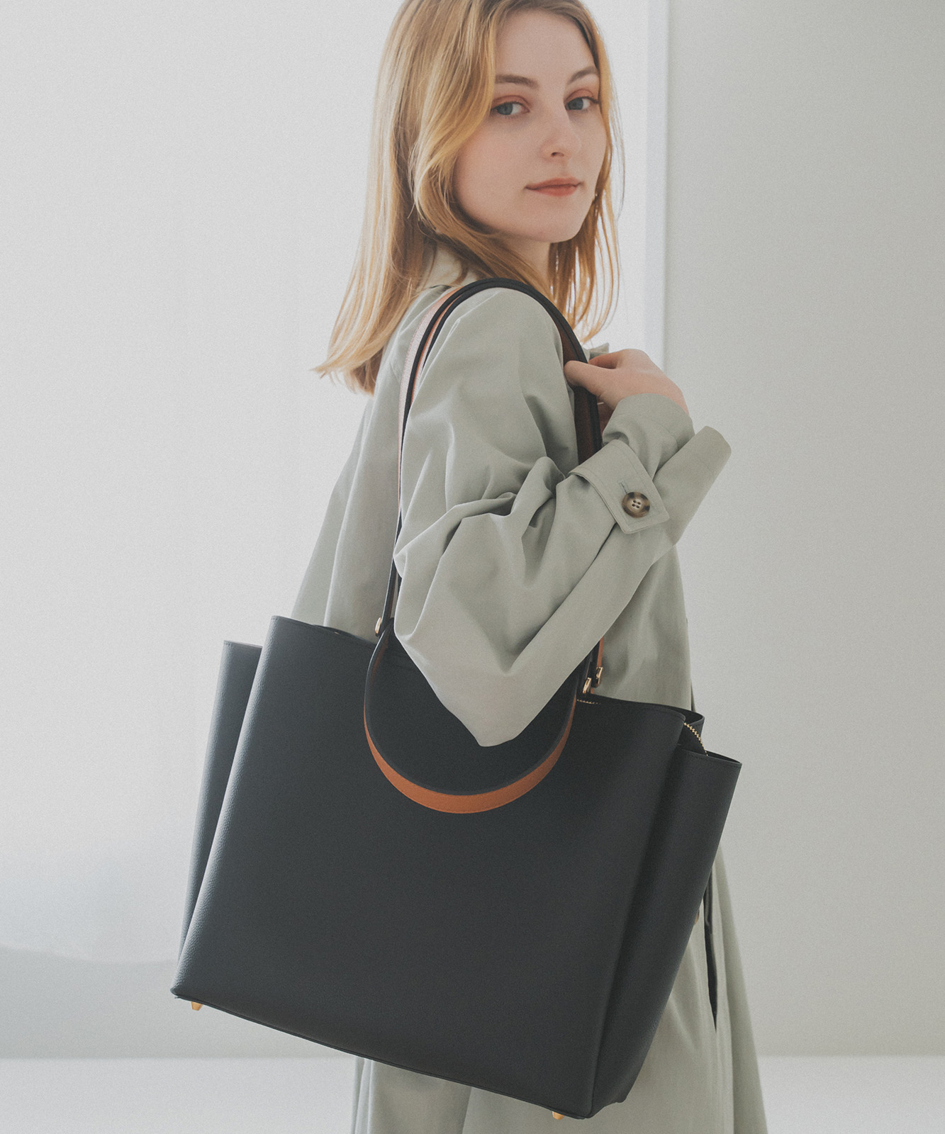 【 Rename 】 ダブルハンドル 2way トートバッグ レディース ブランド おしゃれ 通勤 ビジネス 学生 ママ 旅行 カジュアル きれいめ オフィスカジュアル RTG24046