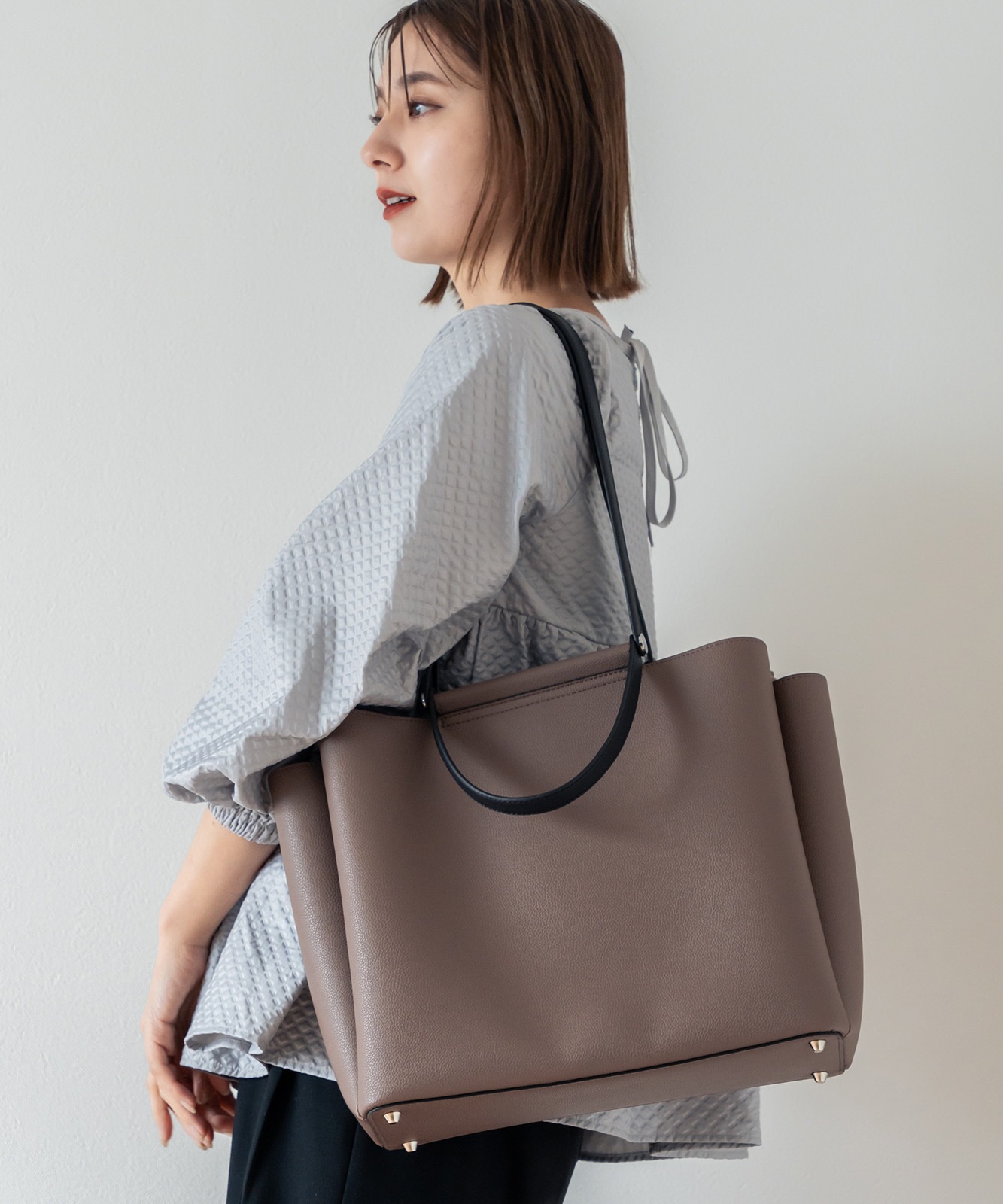 【 Rename 】 ダブルハンドル 2way トートバッグ レディース ブランド おしゃれ 通勤 ビジネス 学生 ママ 旅行 カジュアル きれいめ オフィスカジュアル RTG24046