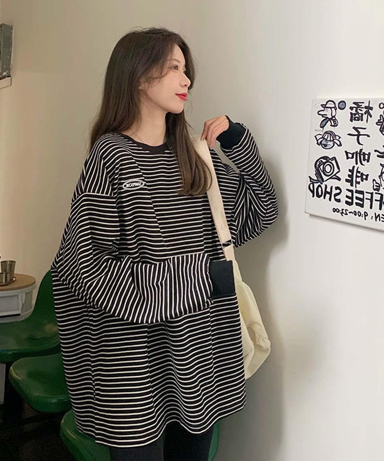 ルイヴィトン　タグ付き　ロゴ付き　ボーダー　ロングTシャツ　トレーナー　デザイン DEVICE select ワンポイントロゴ ボーダーロンT トレーナー