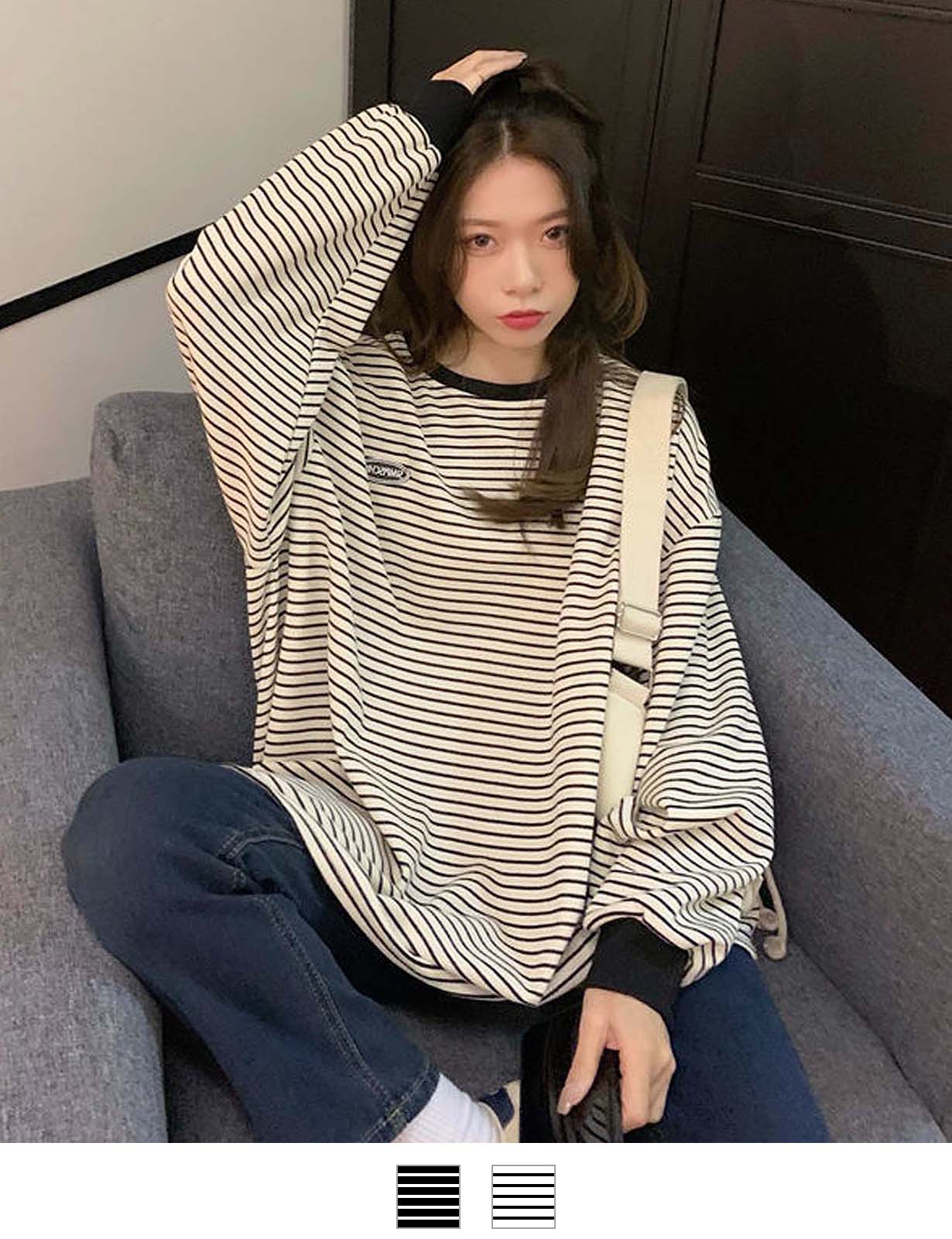 DEVICE select ワンポイントロゴ ボーダーロンT トレーナー メンズ レディース ユニセックス