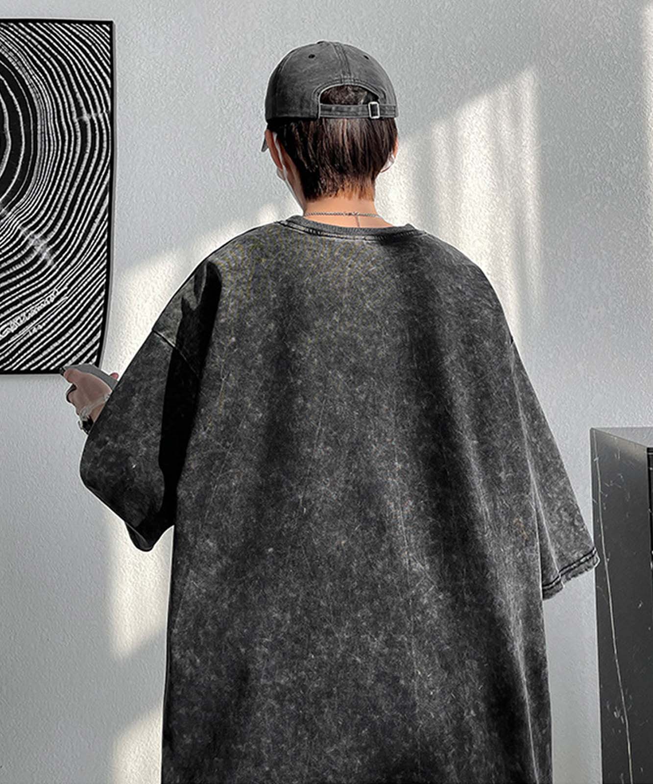 DEVICE select ビッグシルエット シンプル ピグメント 半袖 無地 Tシャツ 古着風 メンズ レディース ユニセックス