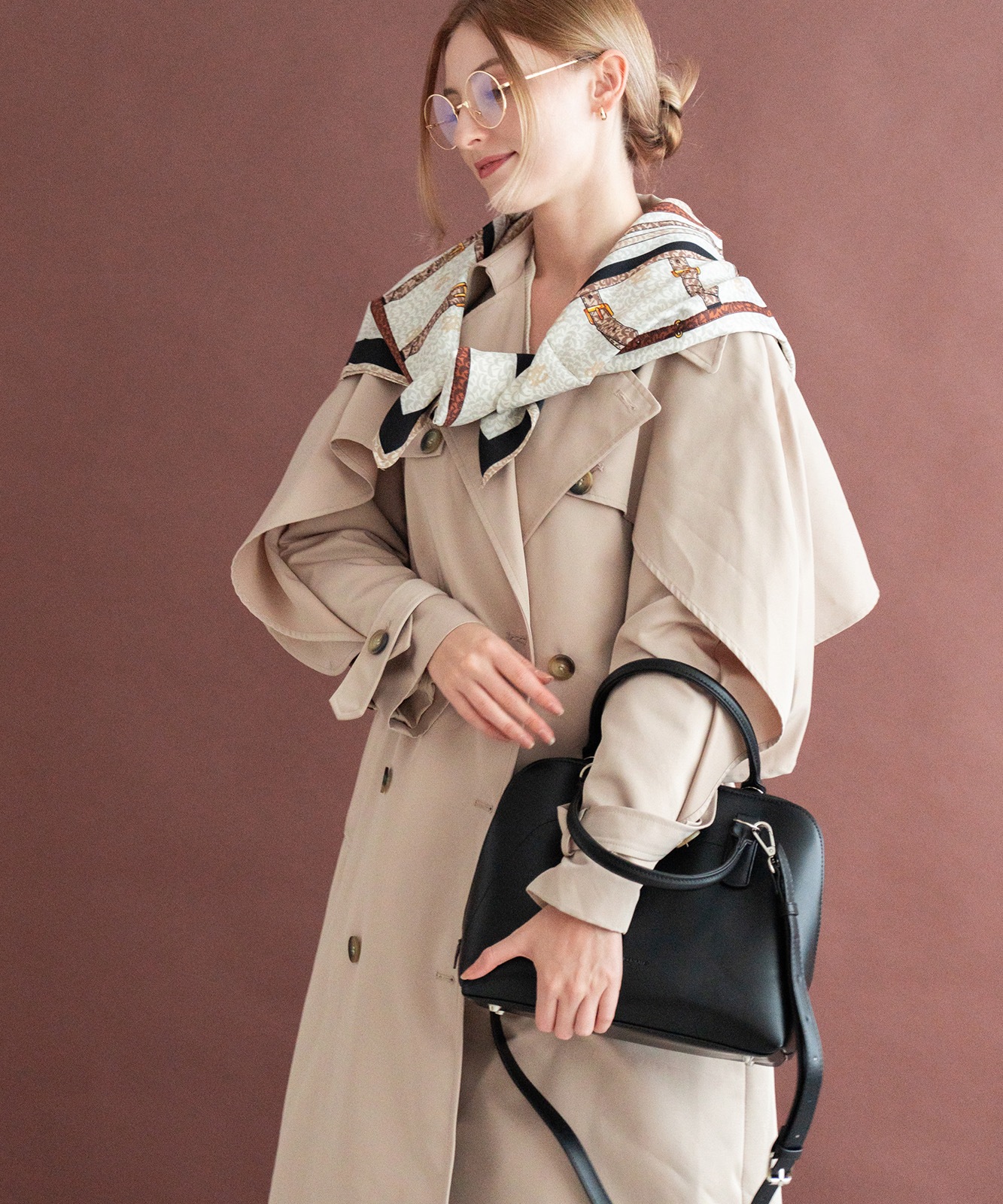 Rename ラウンドファスナー 2way ハンドバッグ レディース