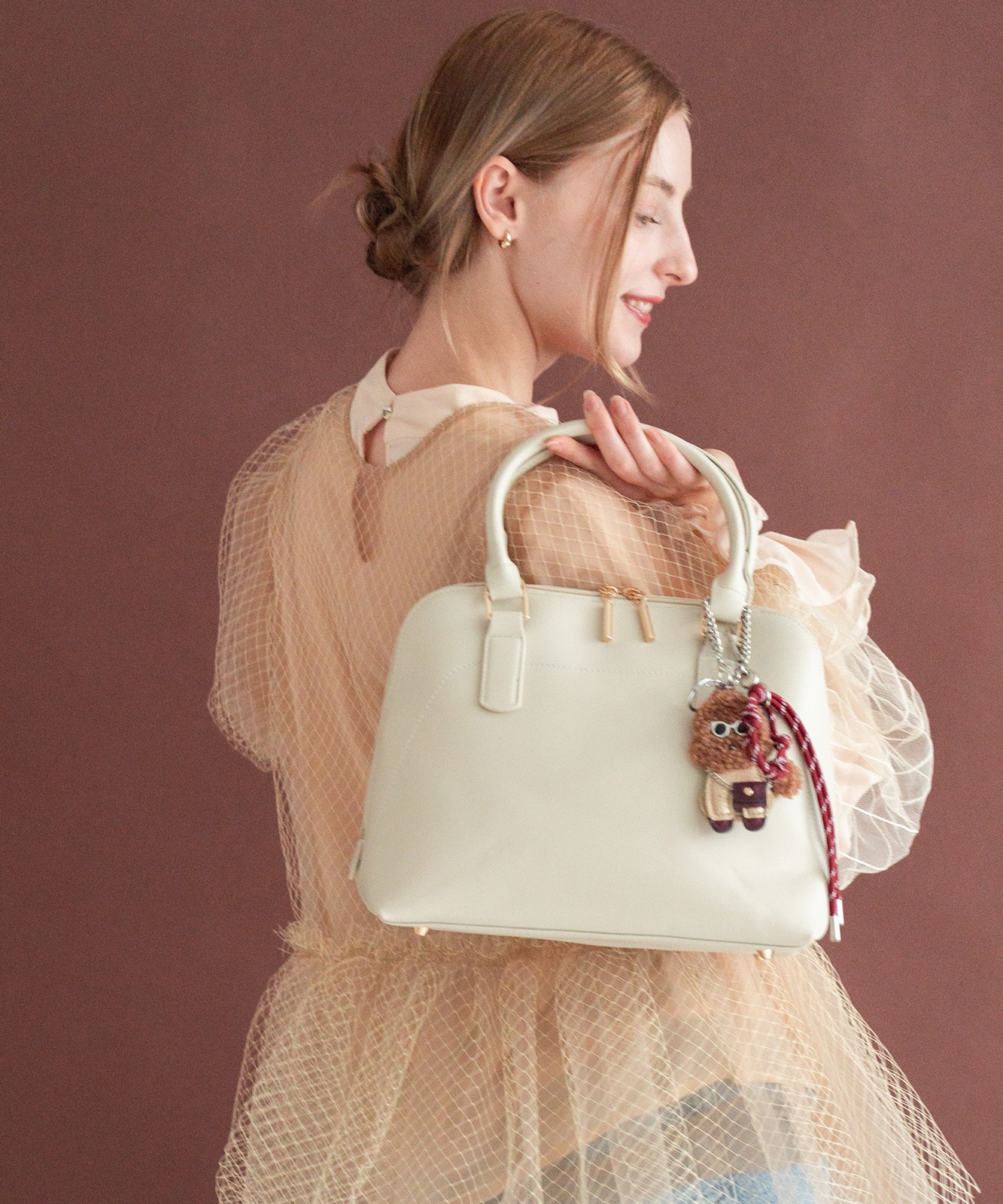 Rename ラウンドファスナー 2way ハンドバッグ レディース