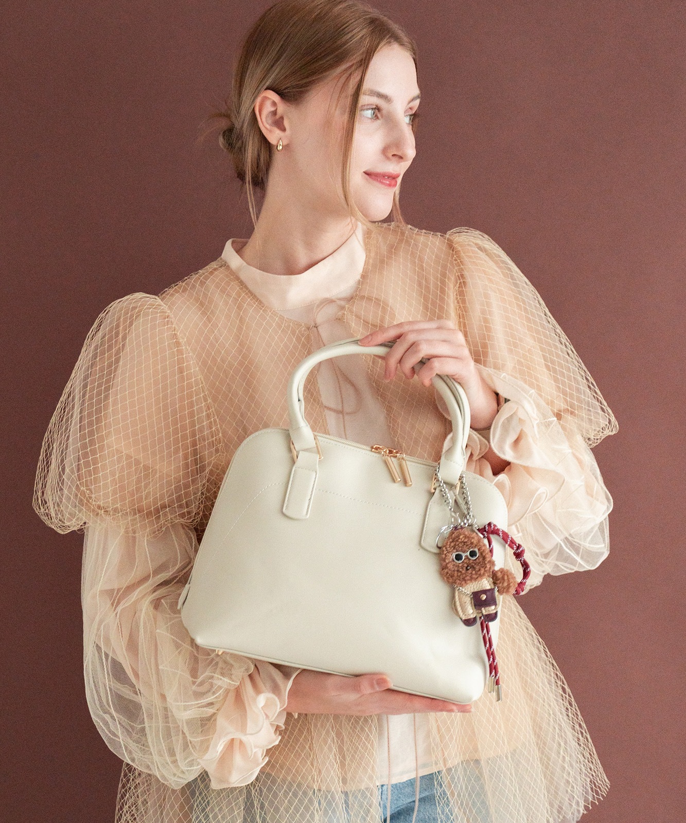 Rename ラウンドファスナー 2way ハンドバッグ レディース