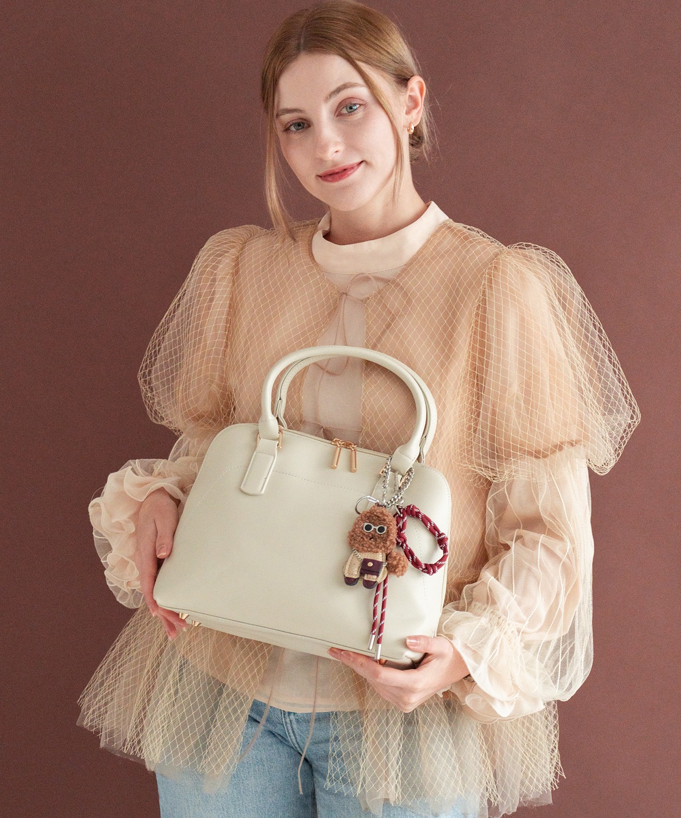 Rename ラウンドファスナー 2way ハンドバッグ レディース