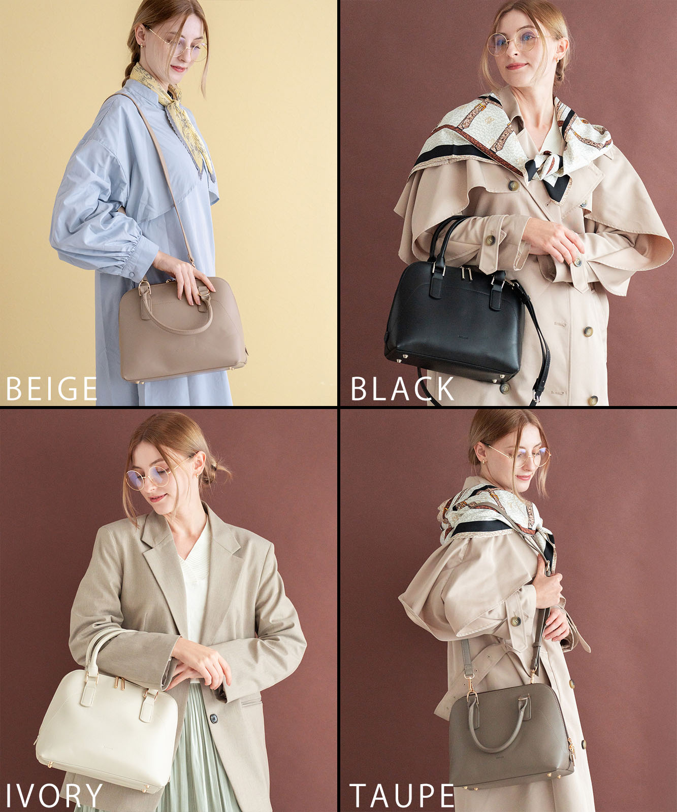 Rename ラウンドファスナー 2way ハンドバッグ レディース