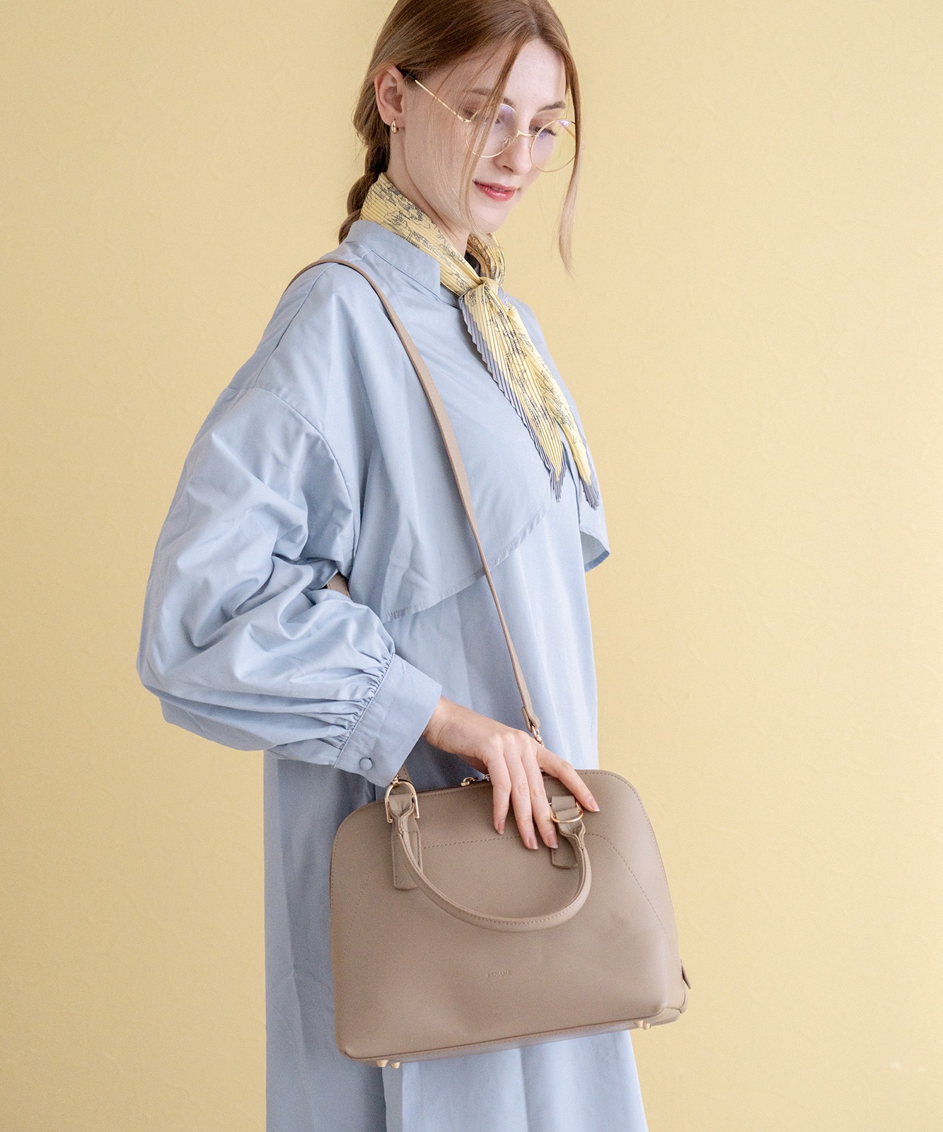 Rename ラウンドファスナー 2way ハンドバッグ レディース