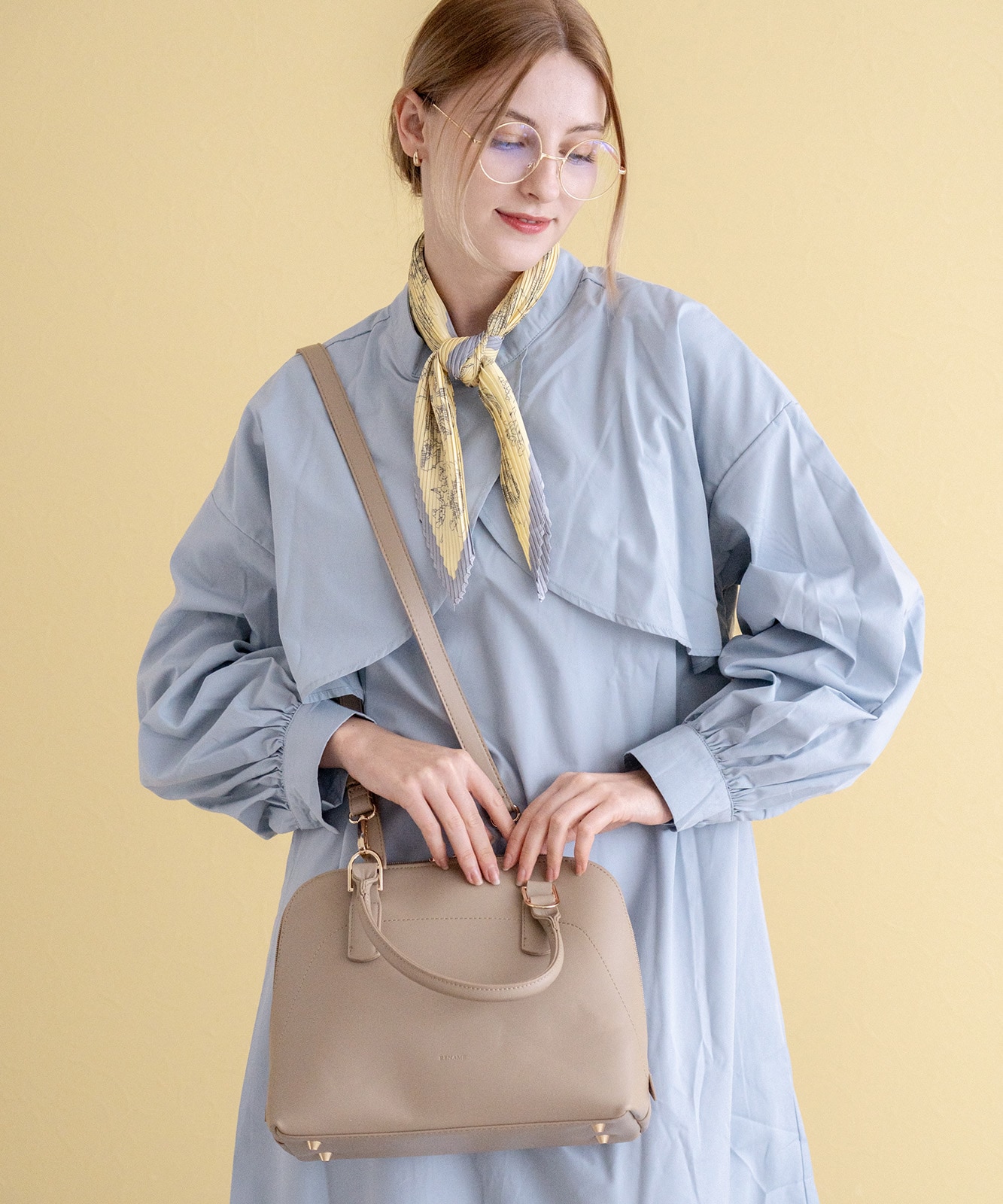 Rename ラウンドファスナー 2way ハンドバッグ レディース