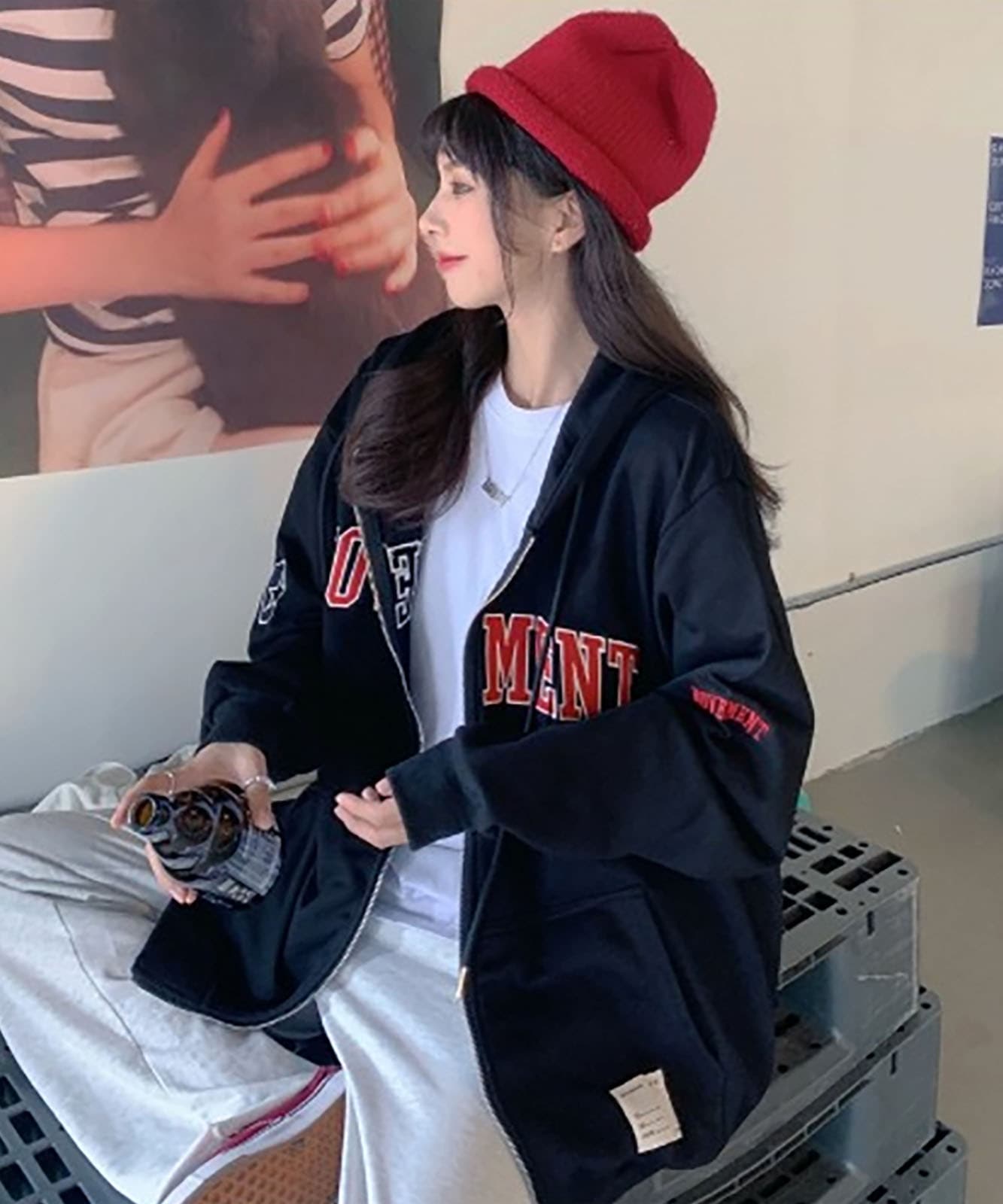 DEVICE select オーバーサイズ カレッジロゴフーディパーカー メンズ レディース ユニセックス