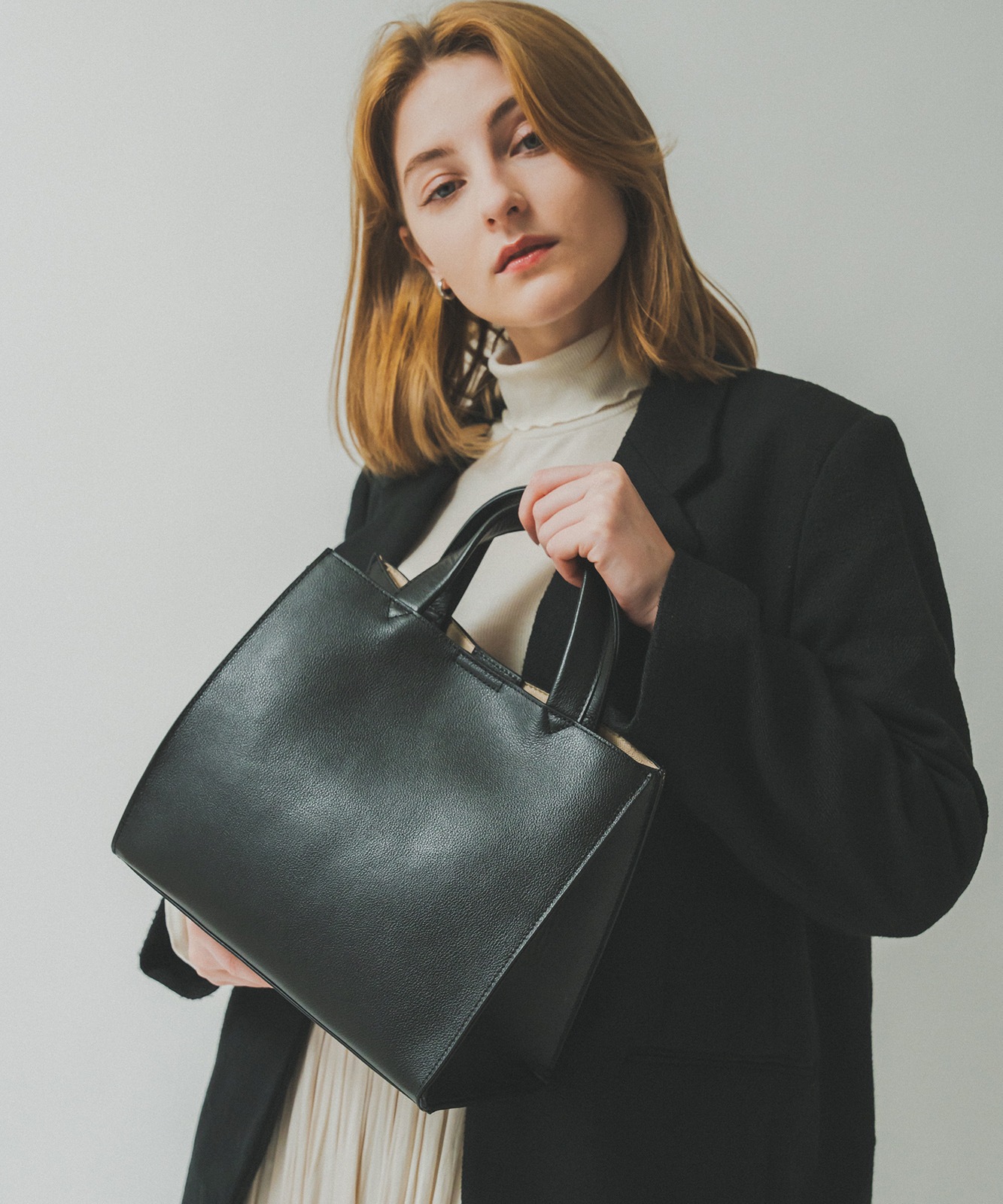 Rename 】 カウレザー スクエア ミニトートバッグ 本革 レディース