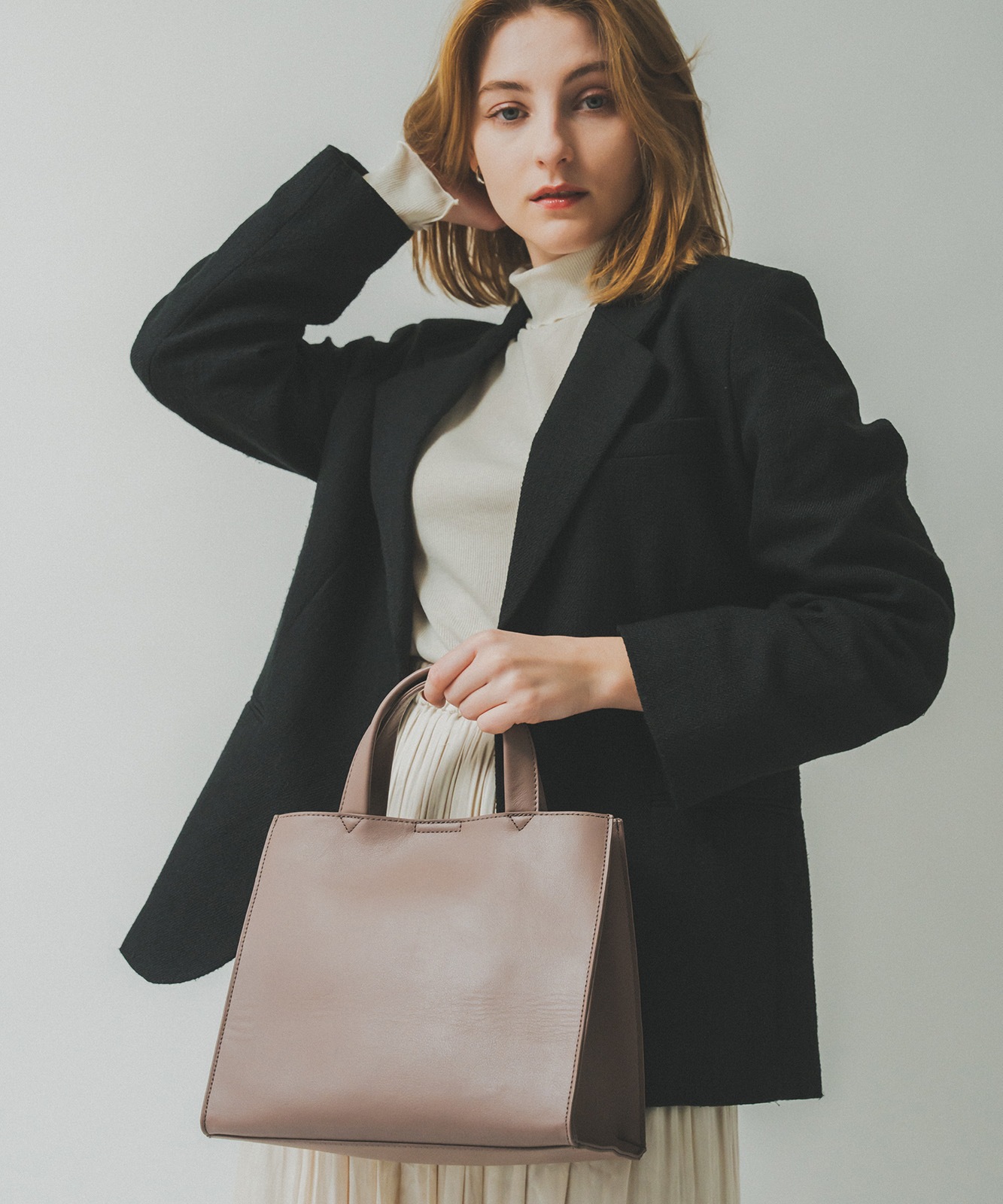 Rename 】 カウレザー スクエア ミニトートバッグ 本革 レディース