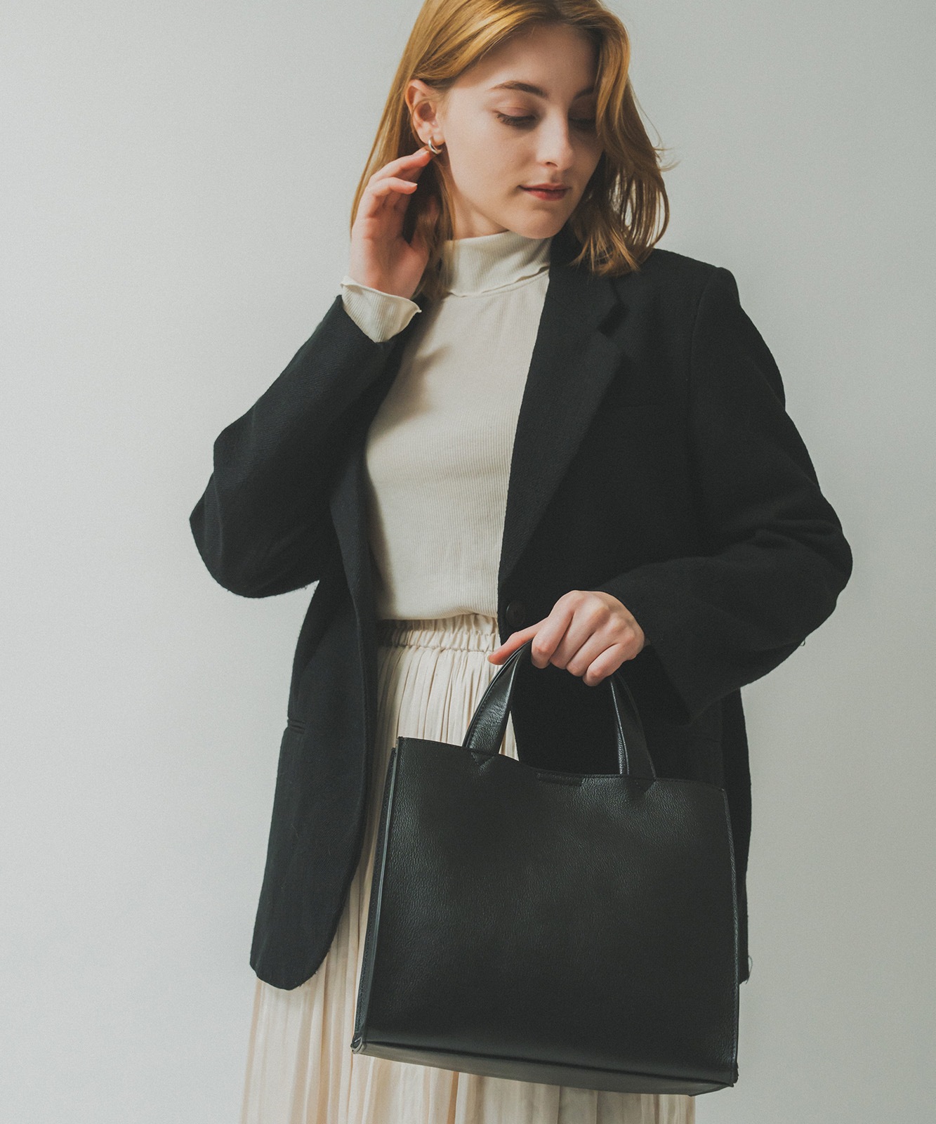 Rename 】 カウレザー スクエア ミニトートバッグ 本革 レディース