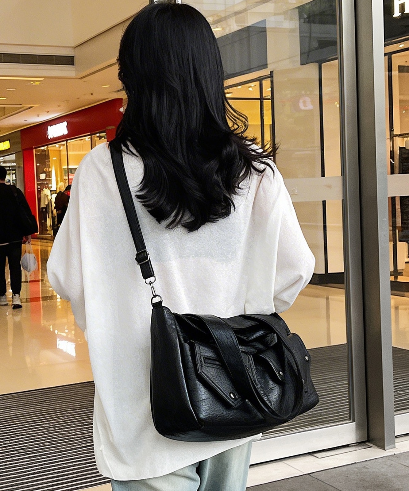 【 DEVICE select 】 ヴィンテージライク フェイクレザー トートバッグ 韓国ファッション 2way ショルダーバッグ 大容量 Y2K ストリート レディース TA1277