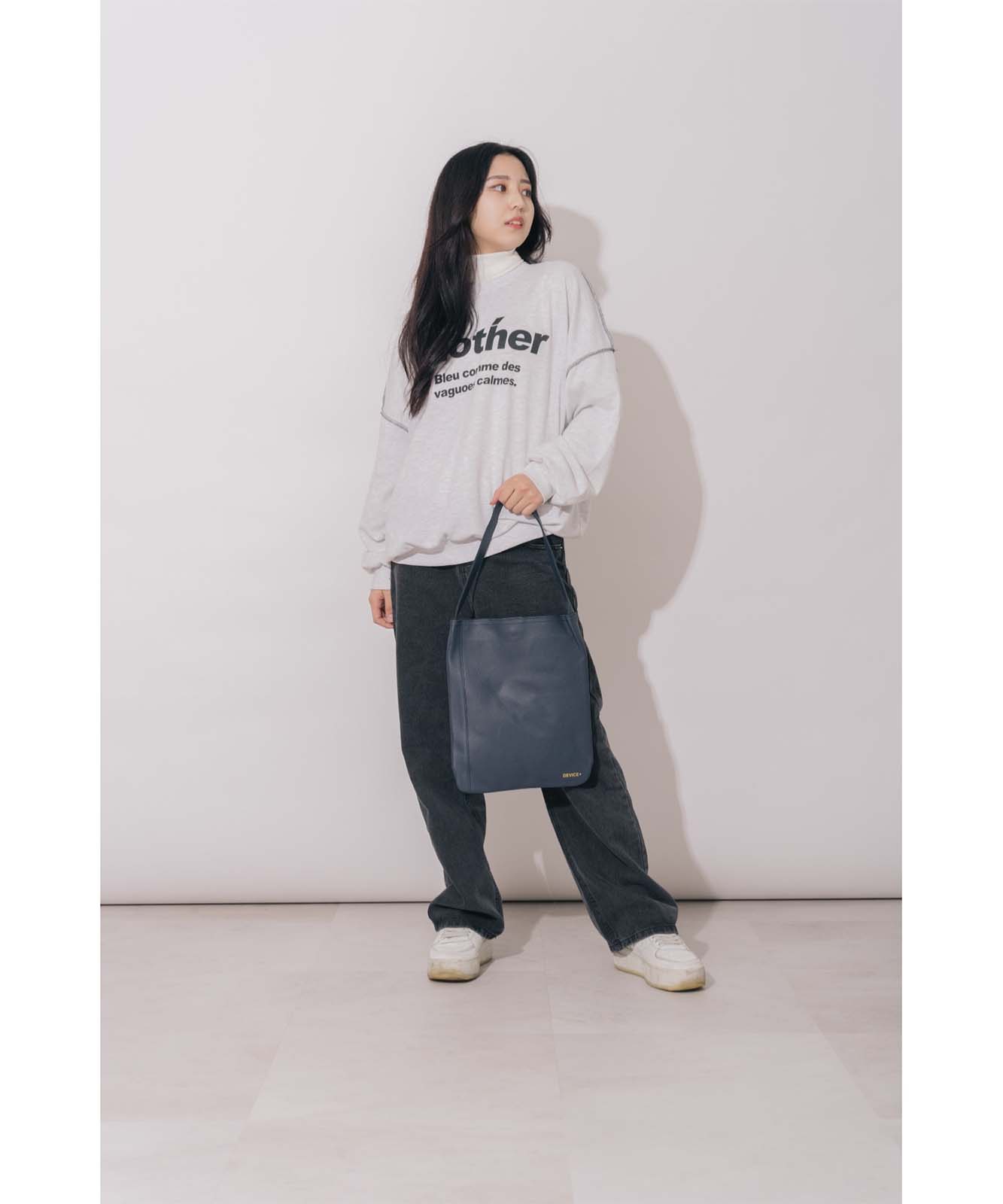 DEVICE＋　 カウレザー オリジナルロゴ ショルダーバッグ 