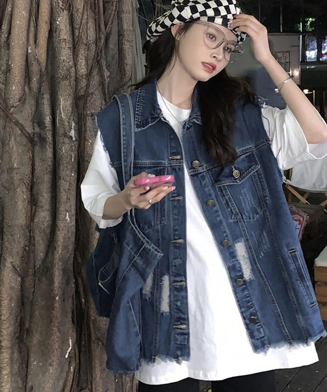 ヤマト工芸 ZARA リメイクデニムジレ ベスト ユーズド加工 個性的