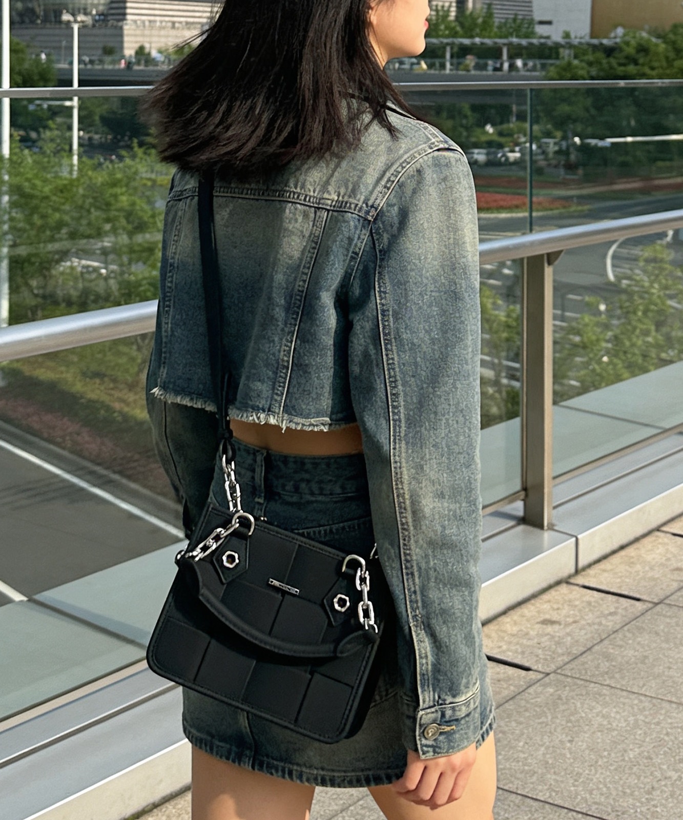 【 DEVICE select 】 ショルダーバッグ レディース 斜めがけ 2way ハンドバッグ チェーン 編み込み メッシュ 韓国 ファッション きれいめ 黒 TA1400B