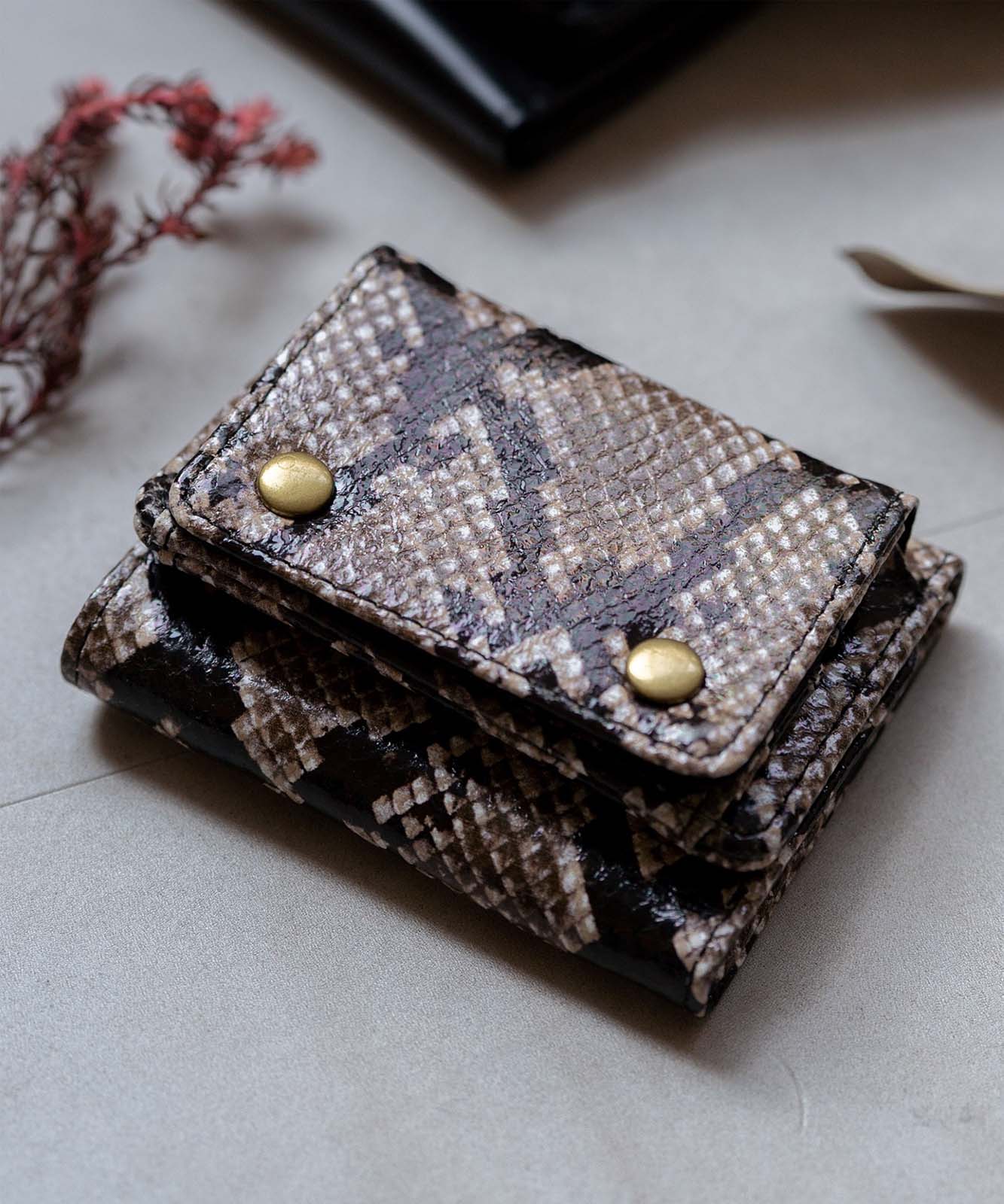 Rename 】 本革 3つ折り コンパクト ミニ財布 メンズ レディース ユニ