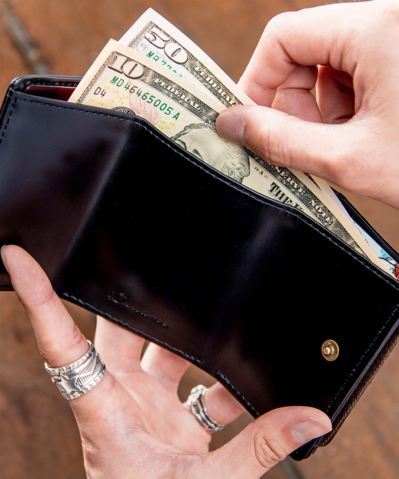 Rename 】 本革 3つ折り コンパクト ミニ財布 メンズ レディース ユニ