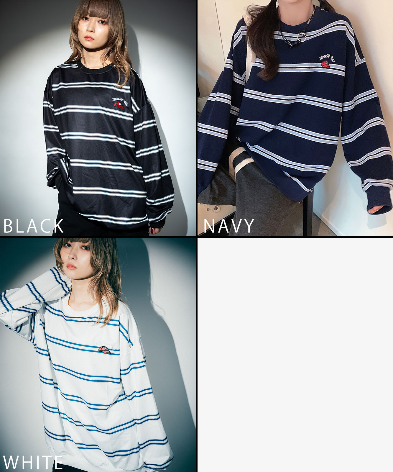 DEVICE select ビッグシルエット キャップロゴ ボーダー スウェット メンズ レディース ユニセックス