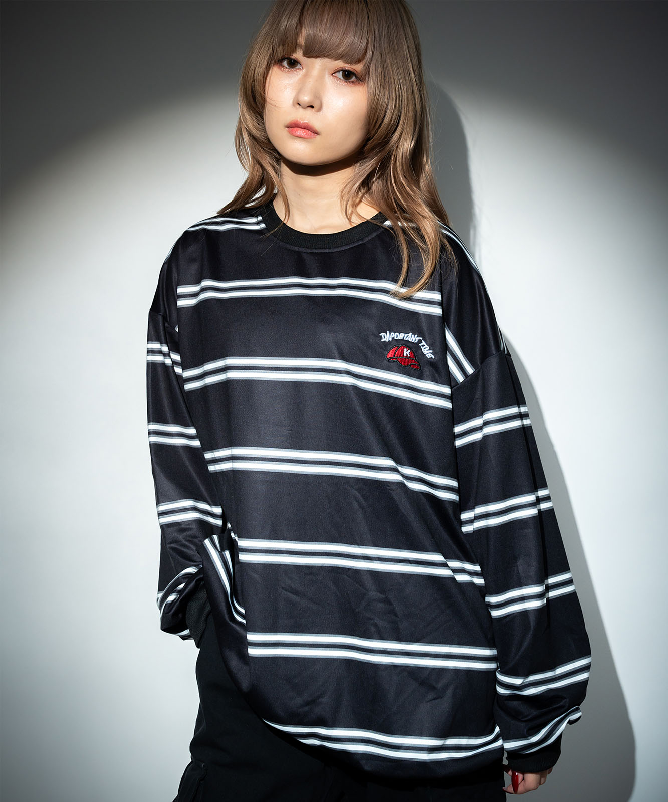 DEVICE select ビッグシルエット キャップロゴ ボーダー スウェット メンズ レディース ユニセックス