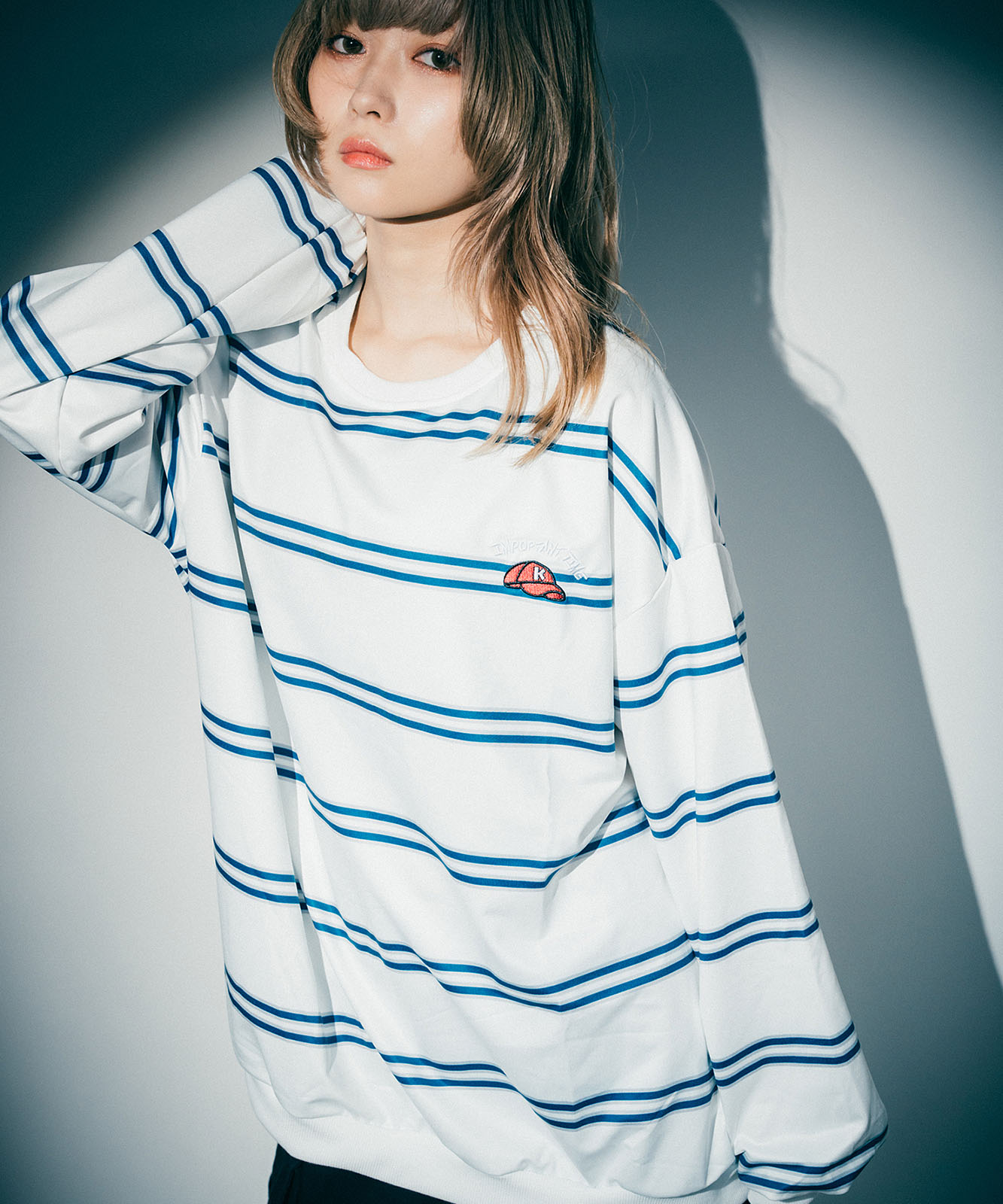 DEVICE select ビッグシルエット キャップロゴ ボーダー スウェット メンズ レディース ユニセックス